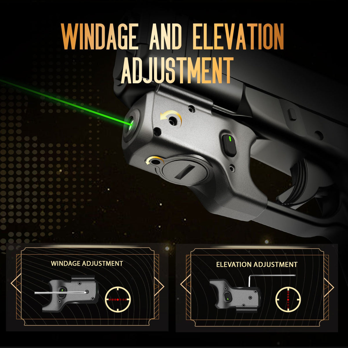 Green Laser Sight Designed to Fit Glock 48 MOS with Holster Combo, Green Beam Sight with Power Indicator, Custom-Made IWB Kydex Holster Right Hand, WLS-100G w/ G48 MOS Holster|WARRIORLAND WARRIORLAND