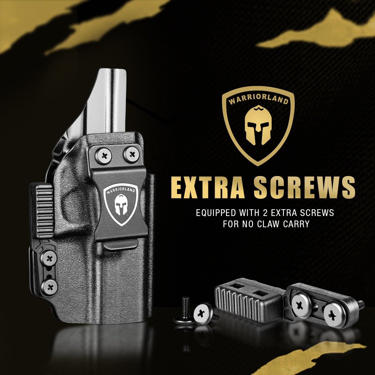 IWB Kydex Holster with Claw and Optic Cut: Glock 17/19/26/34 Gen3-5、Glock 17/19 Gen 4-5 MOS、Glock 23/32 Gen3-4,G19X G26 Gen5 MOS G34 Gen5 MOS G44 G45 G45 MOS Inside Waistband Appendix Carry G19 Holster, Adj. Cant & Retention, Right Hand|WARRIORLAND WARRIORLAND