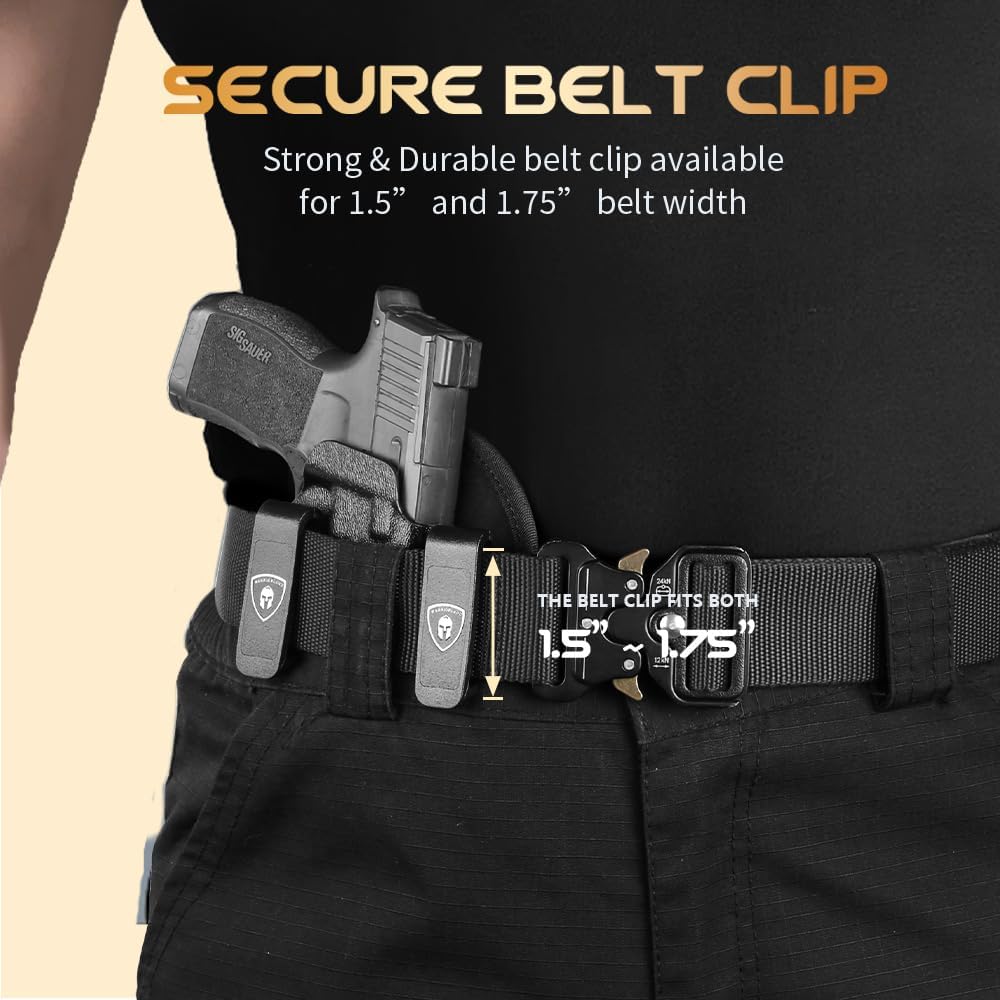 WARRIORLAND Hybrid Kydex & Nylon Holster, Optional for Glock 17/19/23/26/34 Gen3-5、G17/G19 Gen4-5 MOS G19X G21/G22 Gen5 G26/G34 Gen5 MOS G32 Gen3-4 G44 G45 G45 MOS G43 G43X G43X MOS G48 G48 MOS, Optics Cut & Open Muzzle, Concealed Carry Right Hand.