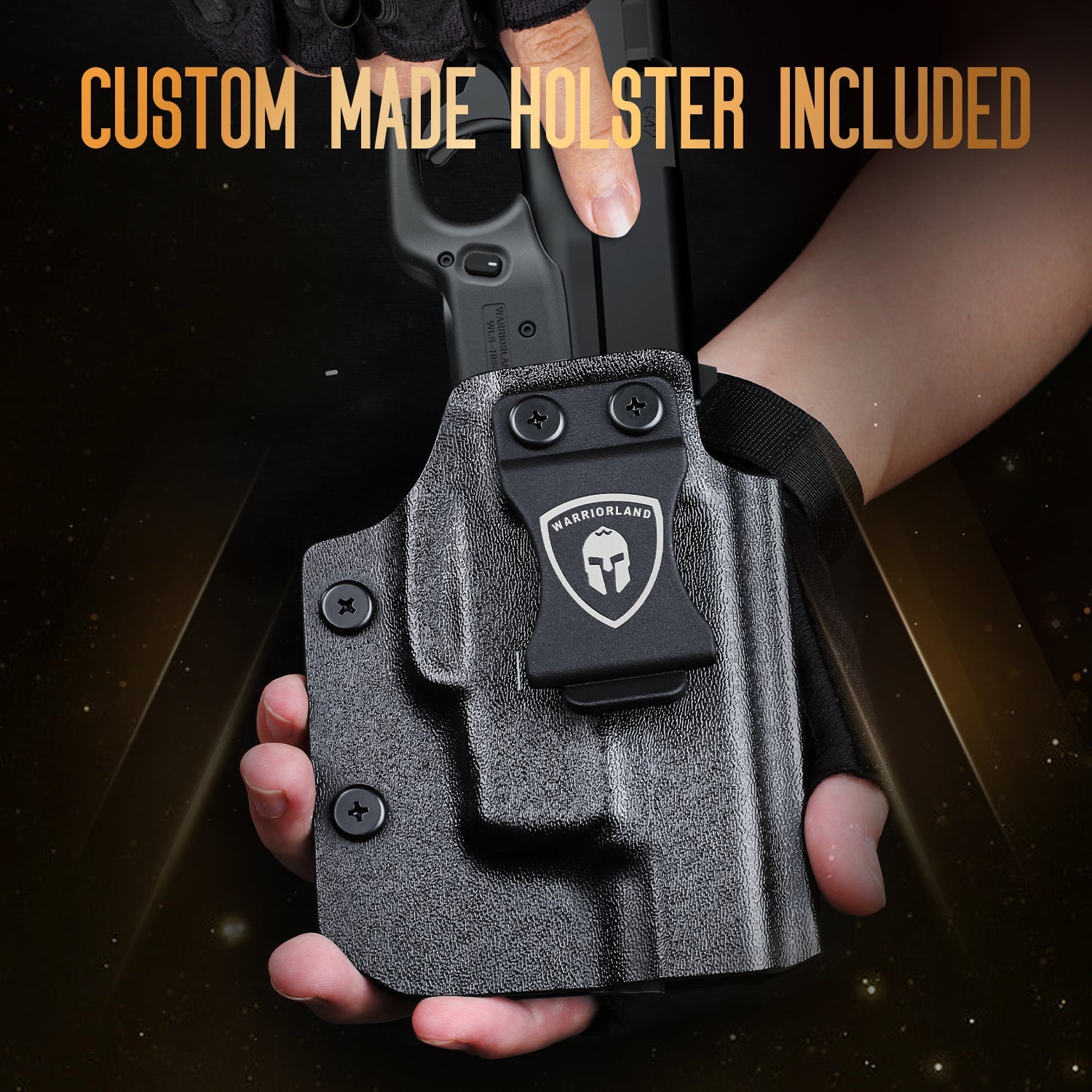 Red Laser Sight Designed to Fit Glock 48 with Holster Combo, Red Beam Sight with Power Indicator, Custom-Made IWB Kydex Holster Right Hand, WLS-105 w/ G48 Holster WARRIORLAND