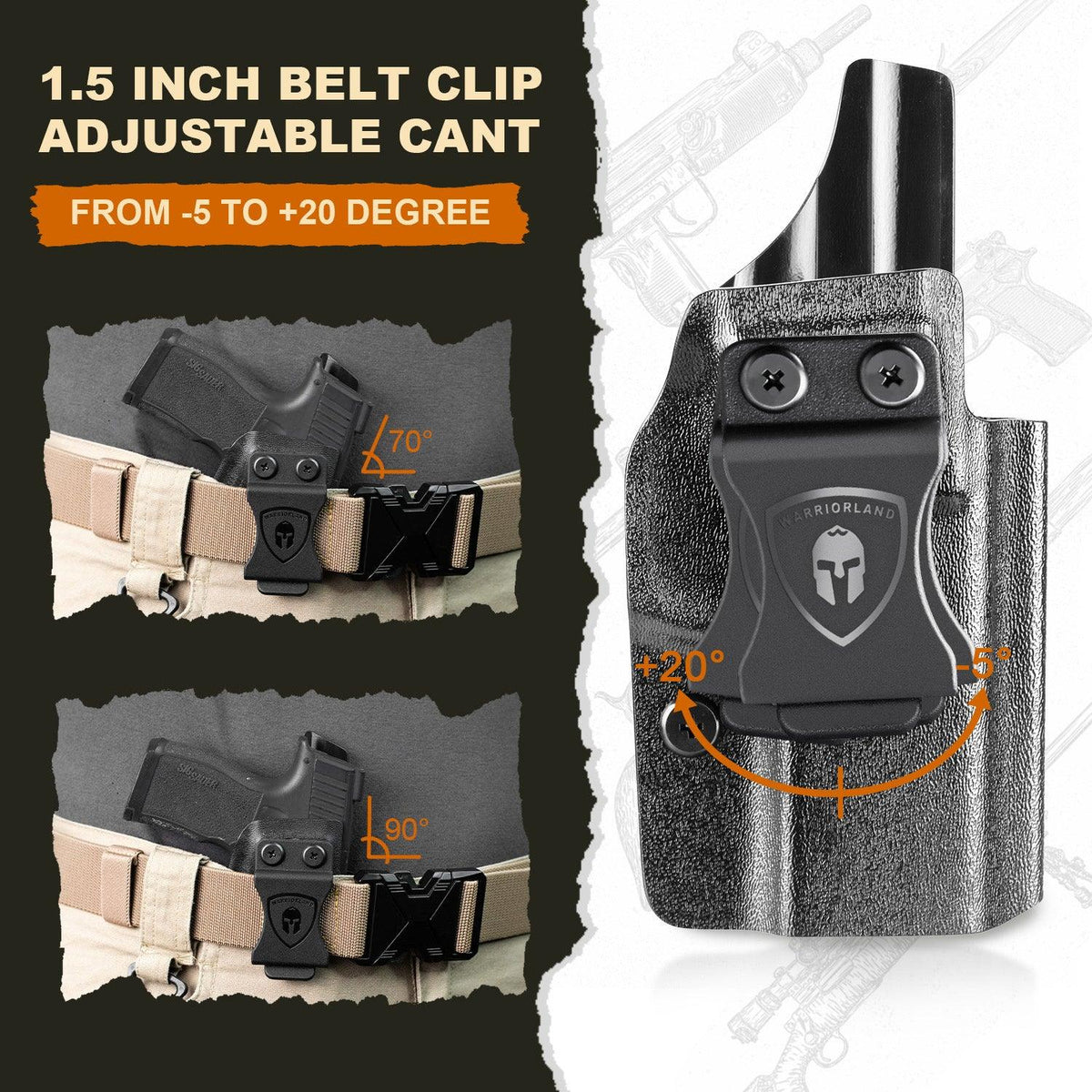 Springfield Hellcat Pro Holster IWB Kydex Holster ,Adj. Retention & Cant, Right/Left Hand Optional|WARRIORLAND WARRIORLAND