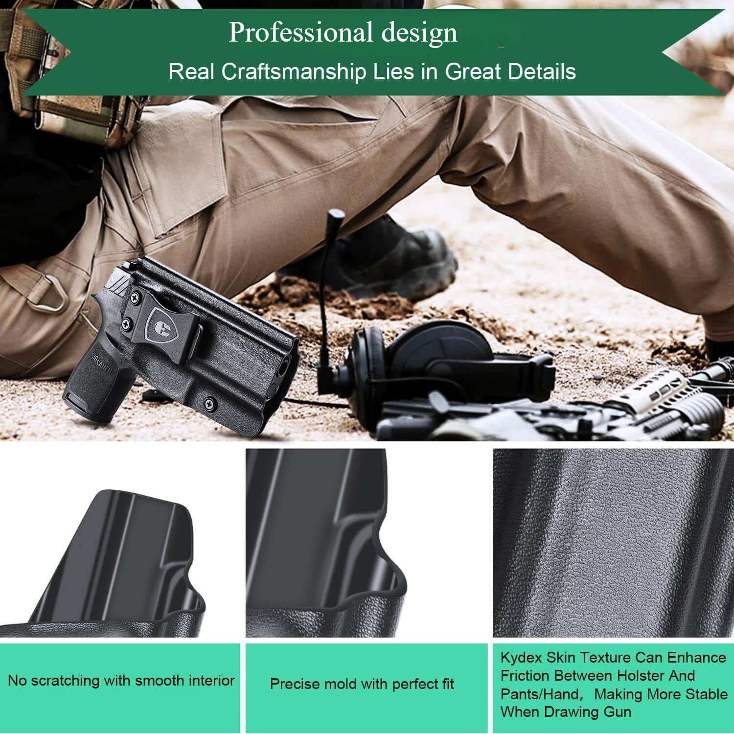 IWB Retention Concealed Carry Holster for Sig Sauer P320 Full Size Compact P320X Carry Pistol Right/ Left Handed | WARRIORLAND WARRIORLAND