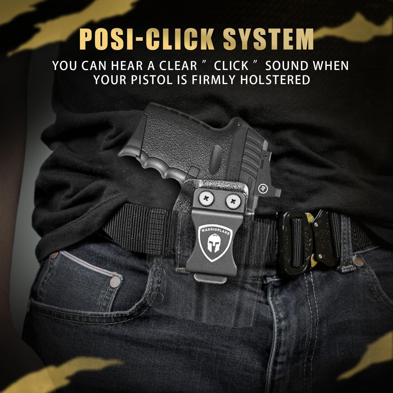 IWB Kydex Holster with Claw Attachment and Optic Cut Fit SCCY CPX-1 & CPX-2 GEN 1-2 Pistol - Not Fit GEN 3, Inside Waistband Appendix Carry SCCY Holster, Adj. Cant & Retention, Right Hand|WARRIORLAND WARRIORLAND