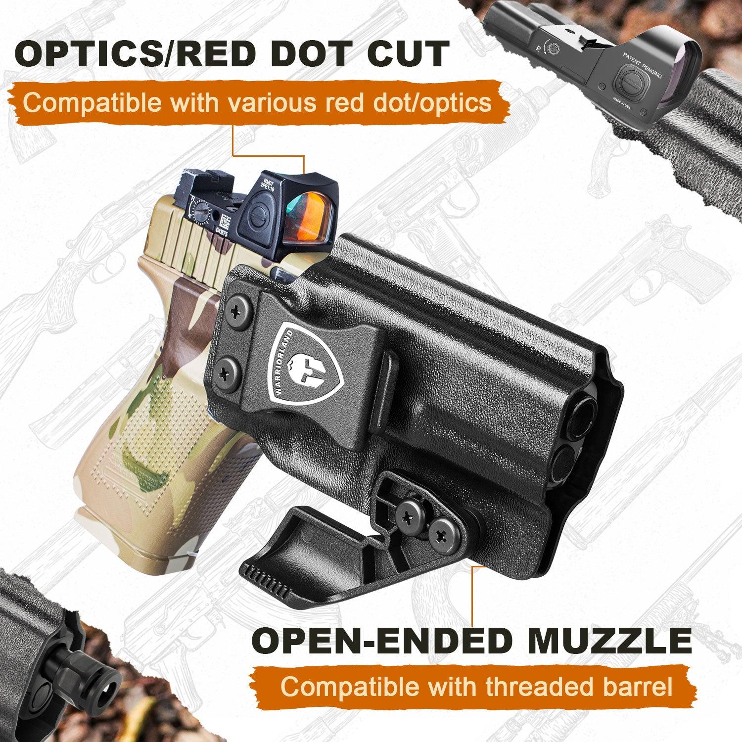 G23 Holster IWB Kydex Holster w/Claw & Optics Cut: G23 Gen 1-5 Pistol, Inside Waistband Appendix Carry G23 Gen 5 Holster, Adj. Retention & Cant, Right Hand|WARRIORLAND WARRIORLAND