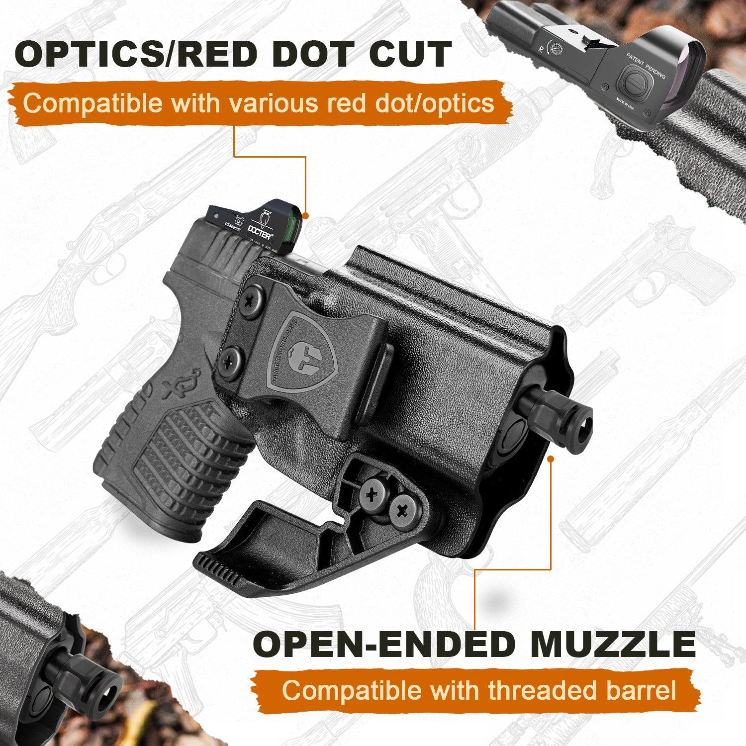 Springfield XD-S 3.3'' Holster IWB KYDEX Holster with Claw Optics Cut for Springfield XDS 3.3/XD-S MOD.2", Inside Waistband Appendix Carry Holster XDS, Adjustable Cant & 'Posi-Click' Retention, Right Hand |WARRIORLAND WARRIORLAND