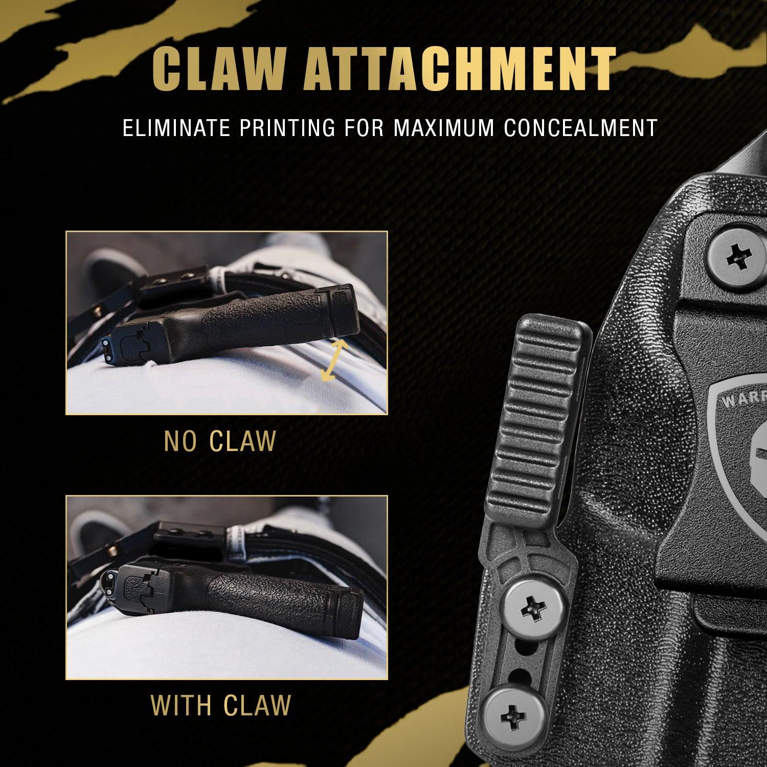 Sig P365X-Macro IWB Kydex Holster with Claw Attachment and Optic Cut: Sig Sauer P365XMACRO, Inside Waistband Appendix Carry P365 X Macro Holster, Adj. Cant & Retention, Right Hand|WARRIORLAND WARRIORLAND