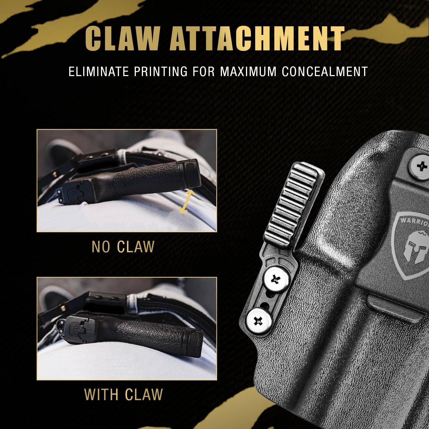 Sig P320 IWB Kydex Holster with Claw Attachment and Optic Cut: Sig Sauer P320 Compact M18 / P320 Fullsize M17, Inside Waistband Appendix Carry P320 Holster, Adj. Cant & Retention, Right|WARRIORLAND WARRIORLAND