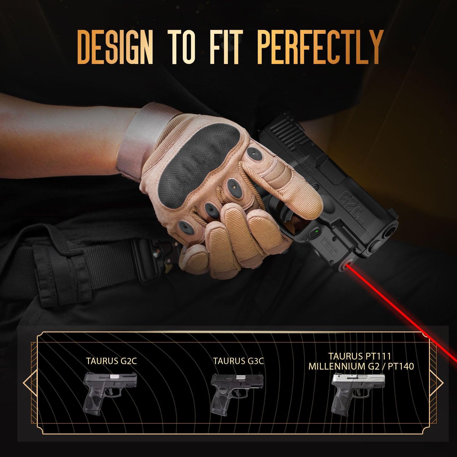WARRIORLAND Red Laser Sight Tailored Fit Taurus G2C /G3C / PT111 Millennium G2 / PT140/Taurus G3, Ultra Compact G2C Beam Sight, Gun Sight with Ambidextrous On/Off Switch & Power Indicator, WLS-101 WARRIORLAND
