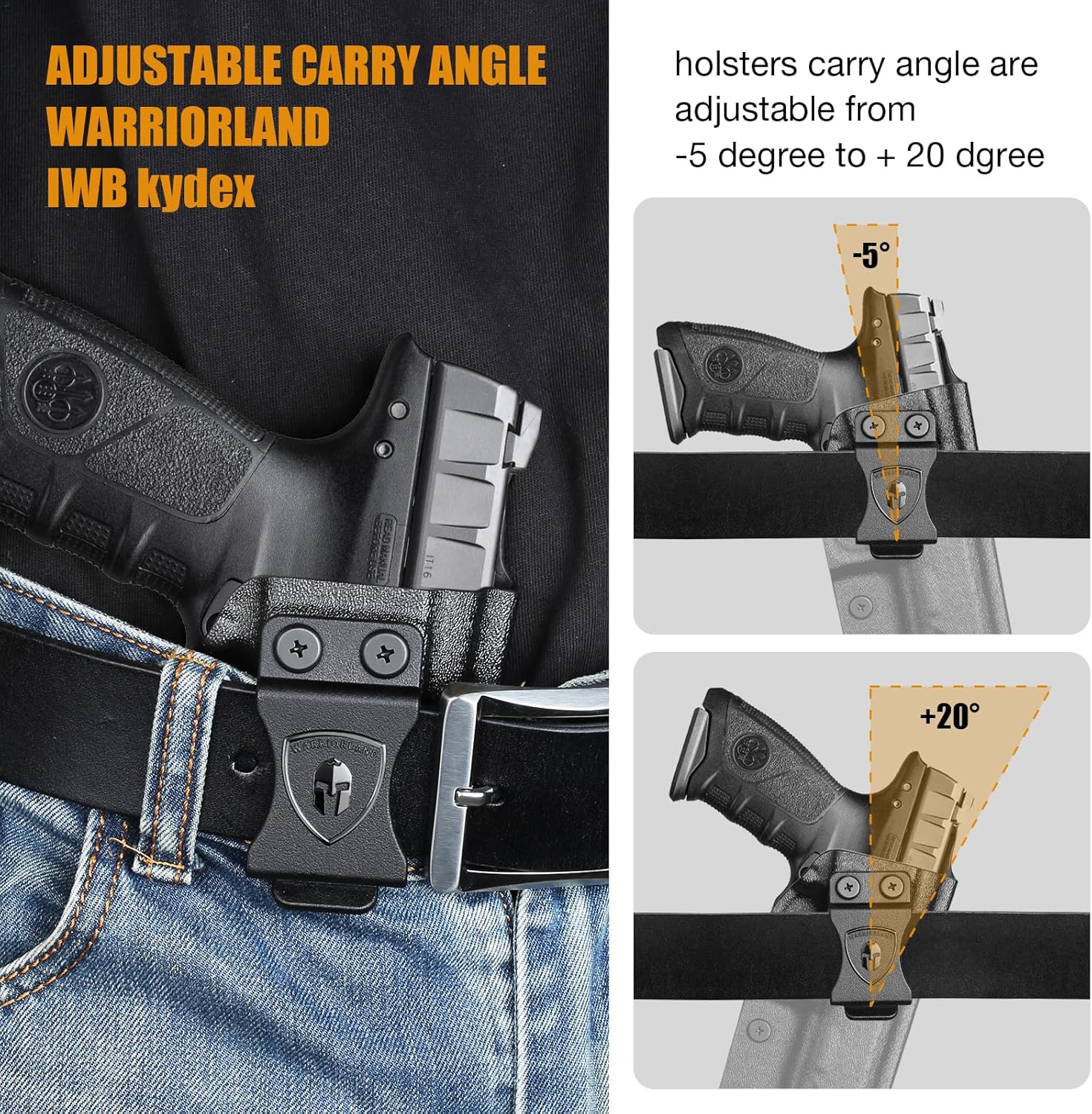 WARRIORLAND IWB Kydex Holster Compatible with Beretta APX Full Size Adjustable Cant & Retention Concealed Carry Posi-Click Lock Right Hand.