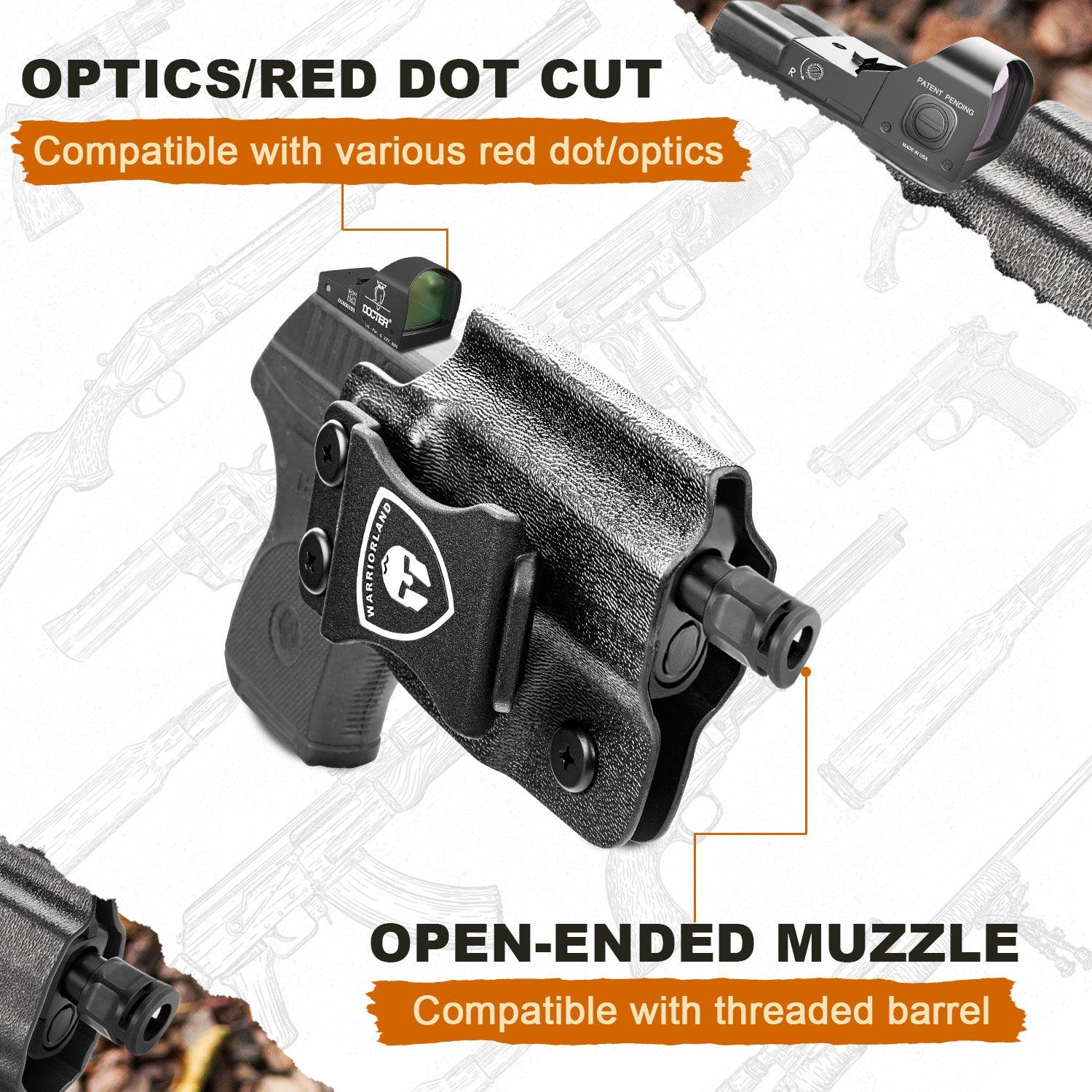 Ruger LCP MAX Holster IWB Kydex Holster Optics Cut: Ruger LCP Max .380 Pistol, Inside Waistband Appendix Carry MAX .380 Holster, Adj. Retention & Cant, Right/Left Hand Optional|WARRIORLAND WARRIORLAND