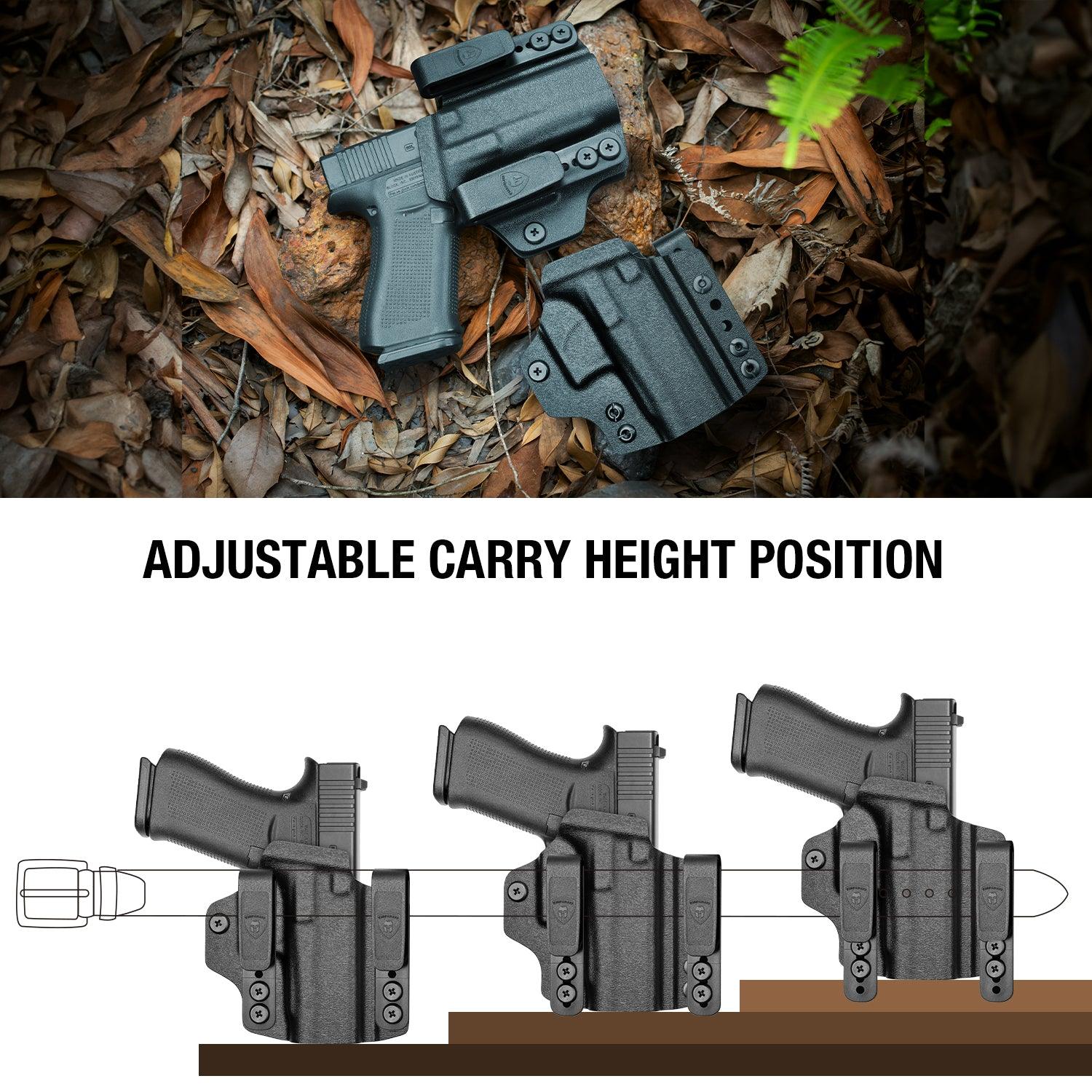 Glock 43/43X/MOS IWB & OWB Convertible Holster Holsters, Optic Ready, Adj Ride Height,Right Hand | Warriorland WARRIORLAND