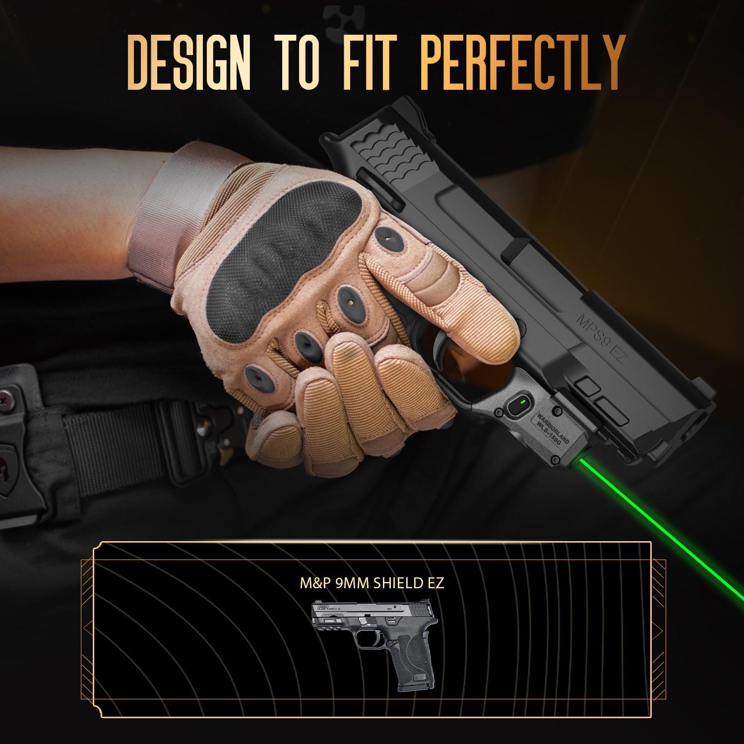 WARRIORLAND Green Laser Sight Fit M&P 9mm / 380 Shield EZ with Kydex Holster, First Green Beam Sight with Power Indicator, M&P 9mm Shield EZ Laser with IWB Holster, WLS-159G w/MP Shield 9 EZ Holster WARRIORLAND