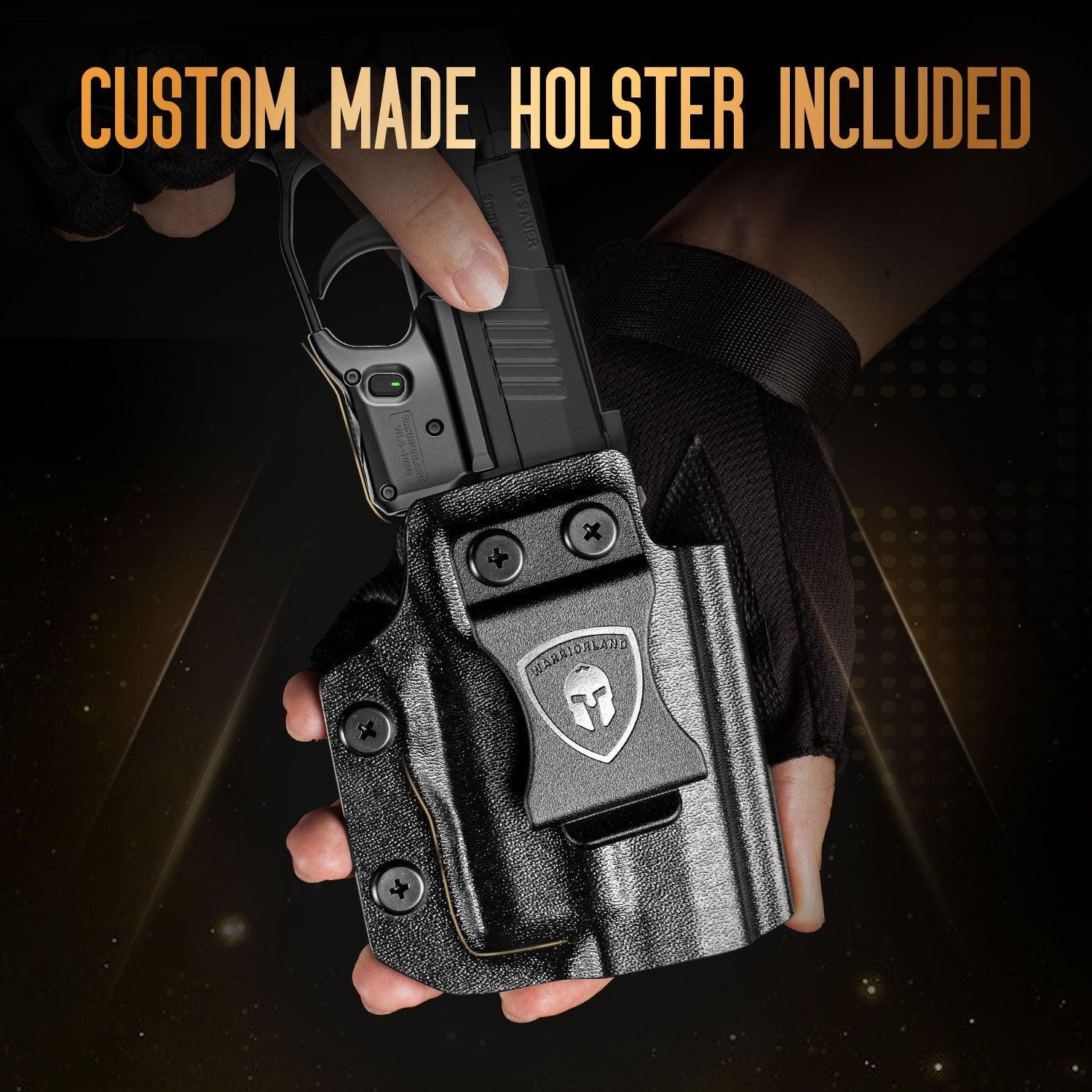 Green Laser Sight and Kydex Holster Combo Tailored Green Fit Sig Sauer P365 / P365X / P365XL, Ultra Compact P365 Beam Sight, Gun Sight with Ambidextrous On/Off Switch & Power Indicator|WARRIORLAND WARRIORLAND