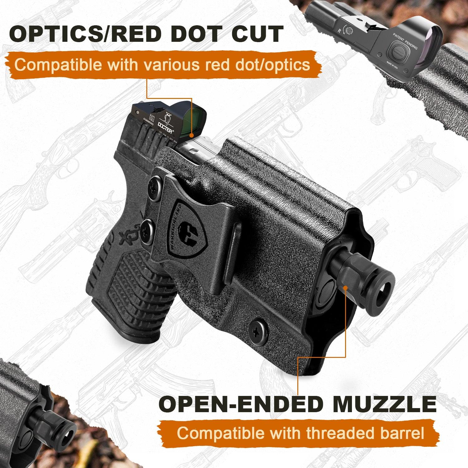 Springfield XD-S 3.3'' Holster IWB KYDEX Holster Optics Cut for Springfield XDS 3.3", Inside Waistband Appendix Carry Holster XDS, Adjustable Cant & 'Posi-Click' Retention, Right/Left Hand Optional|WARRIORLAND WARRIORLAND
