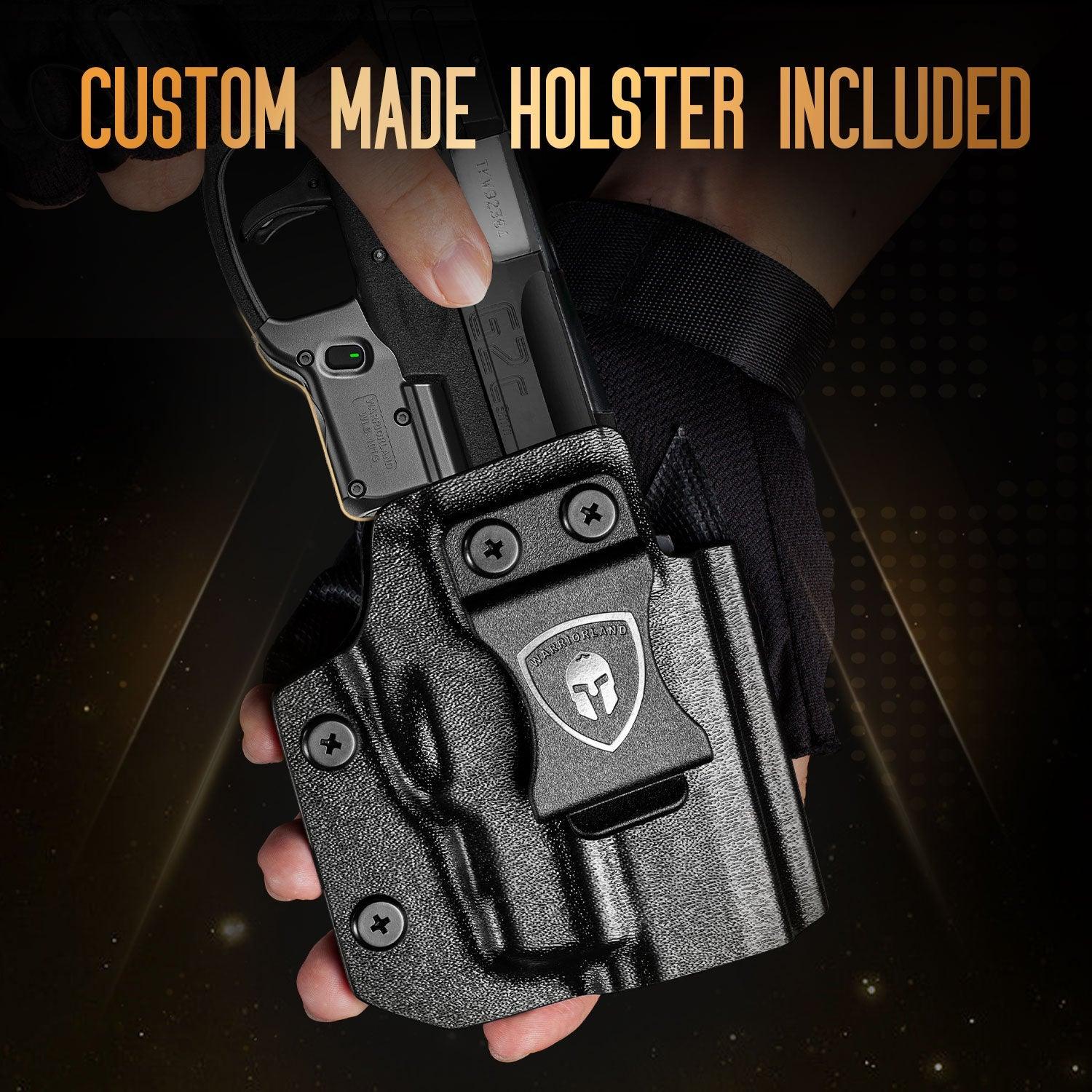 Green Laser Sight and Kydex Holster Combo Tailored Fit Taurus G2C/G3C/PT111 Millennium G2/PT140, Ultra Compact G2C Beam Sight, Gun Sight with Ambidextrous On/Off Switch & Power Indicator|WARRIORLAND WARRIORLAND
