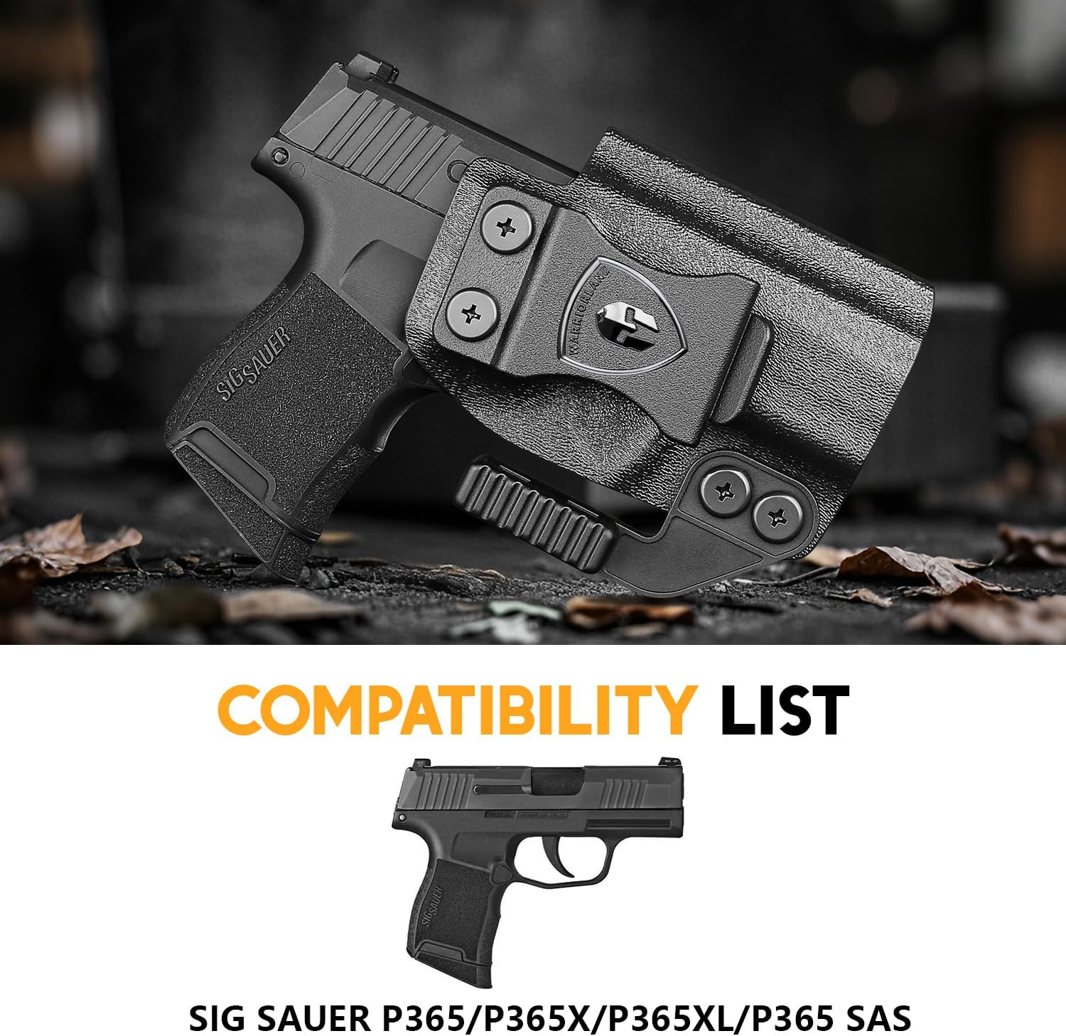 WARRIORLAND IWB Kydex Holster Compatible with Sig P365-XMACRO, Inside Waistband Appendix Conceal Carry, with Claw & Adj. Retention & Cant, Right Hand