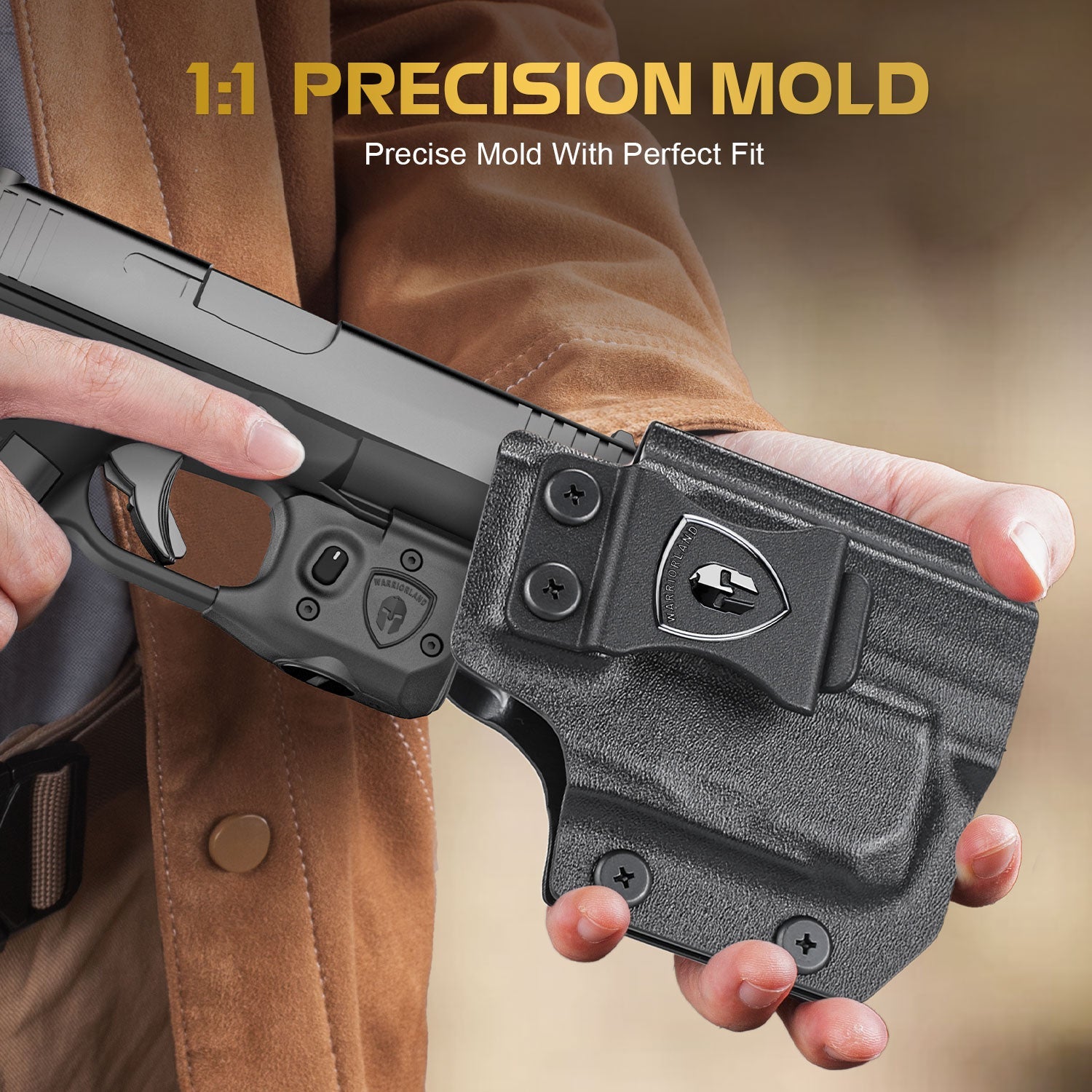 WARRIORLAND Pistol Light Laser Combo for Glock 43X MOS - 150 Lumen Tactical Flashlight & Green/Red Laser Sight,SLL-100.