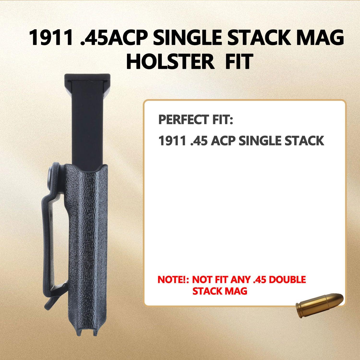 1911 Mag Carrier IWB/OWB .45ACP Single Stack Magazine Holster Fit: 1911 .45ACP Magazine, Right Hand/Left Hand Draw Mag Holder|WARRIORLAND WARRIORLAND