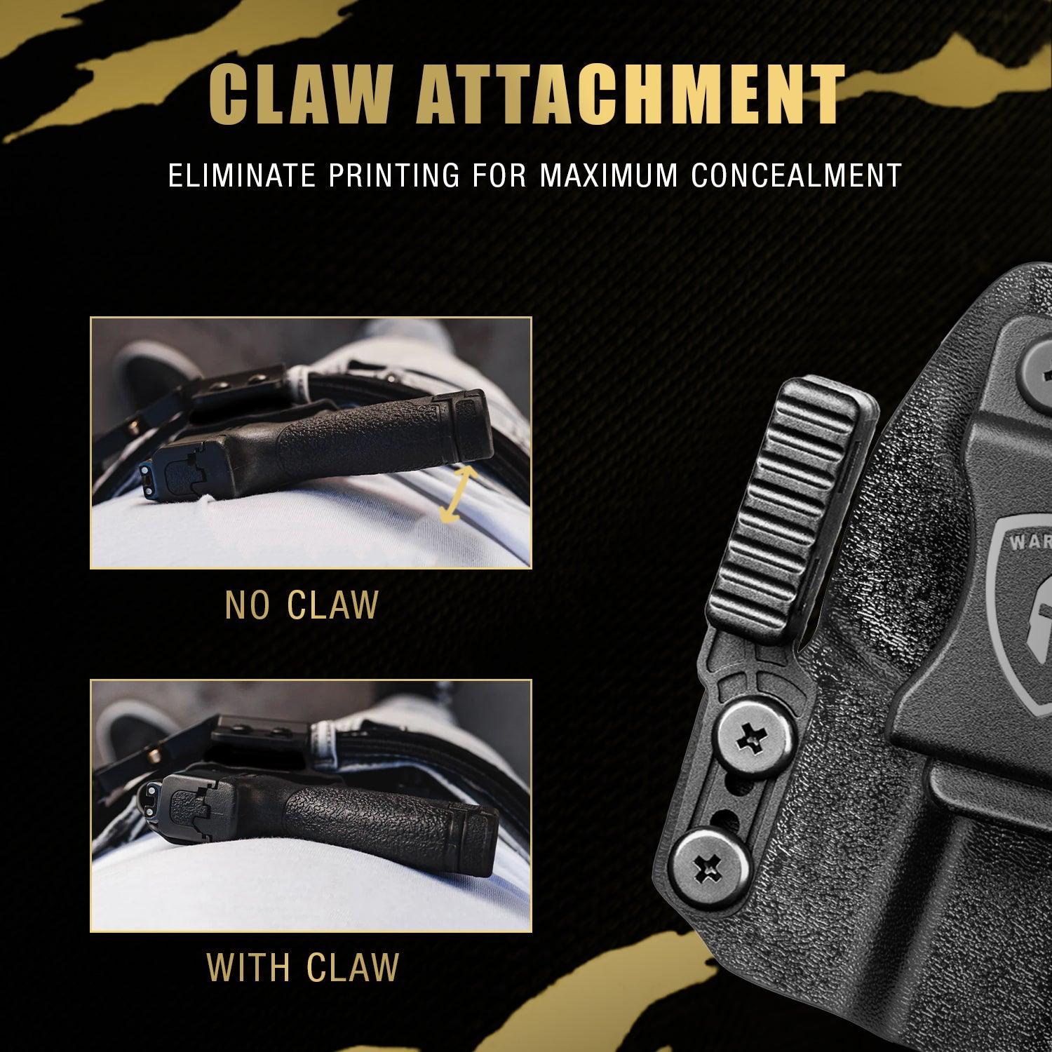 Sig P365 IWB Kydex Holster with Claw Attachment and Optic Cut: Sig Sauer P365 P365 XL P365 SAS P365X P365.380 ACP P365 ROSE.380 ACP, Inside Waistband Appendix Carry P365 Holster, Adj. Cant & Retention, Right Hand|WARRIORLAND WARRIORLAND