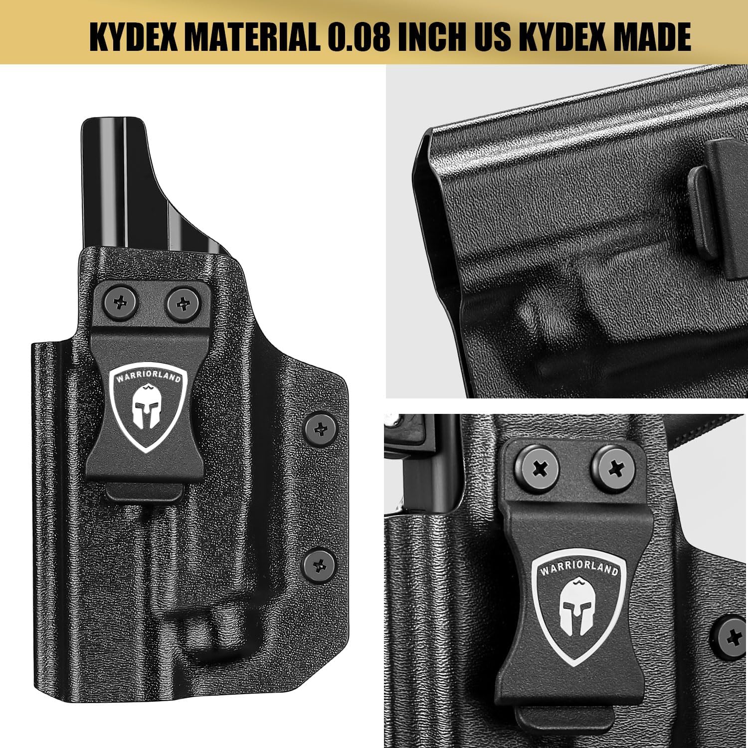 Glock 19/17 Gen 3-5 IWB Kydex Holster | Compatible with Crossbow MA1 & MA2 | Right/Left Hand | WARRIORLAND WARRIORLAND