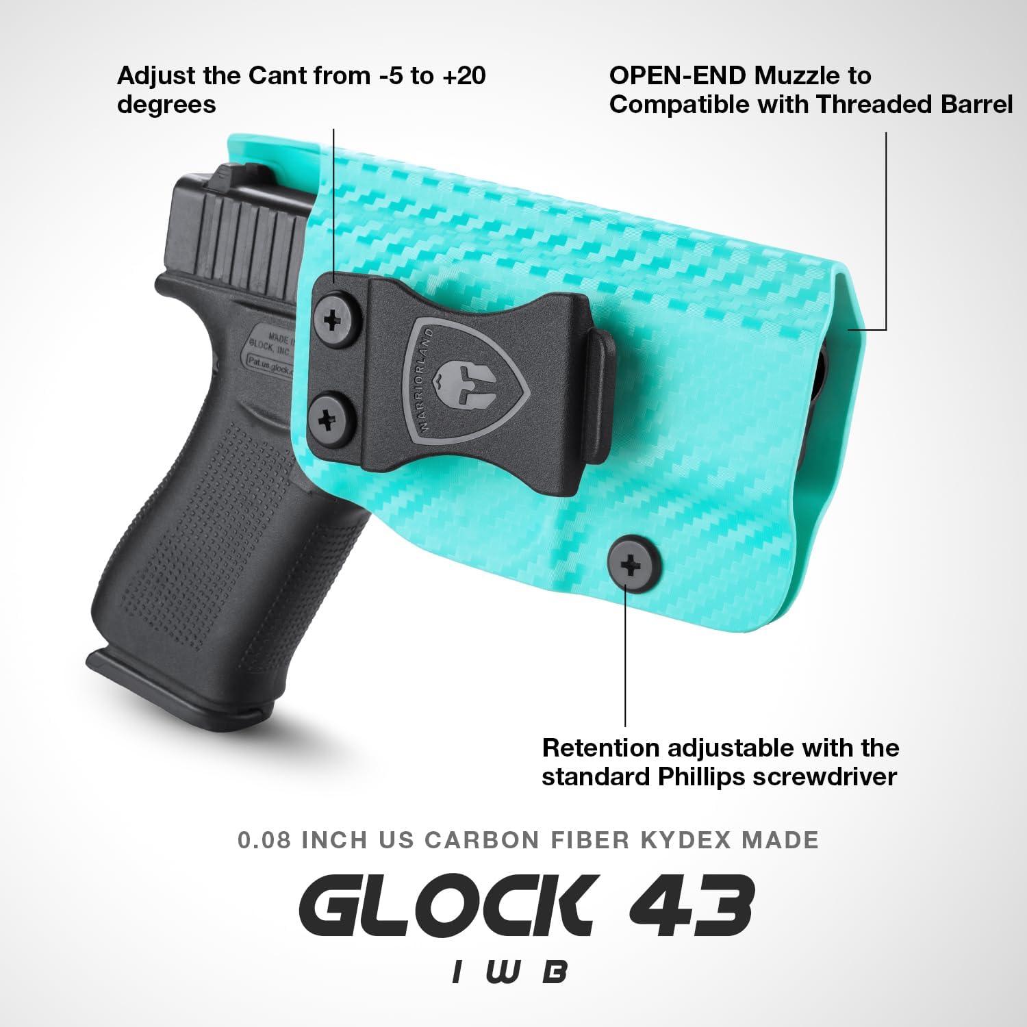 Glock 43/43X/MOS IWB Colorful Carbon Fiber Kydex Holsters| Right Hand | Warriorland WARRIORLAND