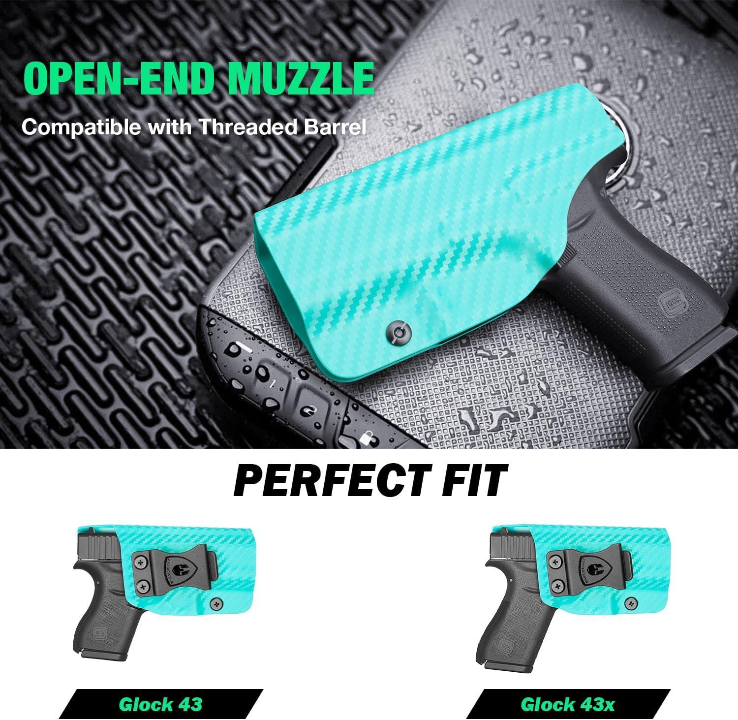 Glock 43/43X/MOS IWB Colorful Carbon Fiber Kydex Holsters| Right Hand | Warriorland WARRIORLAND