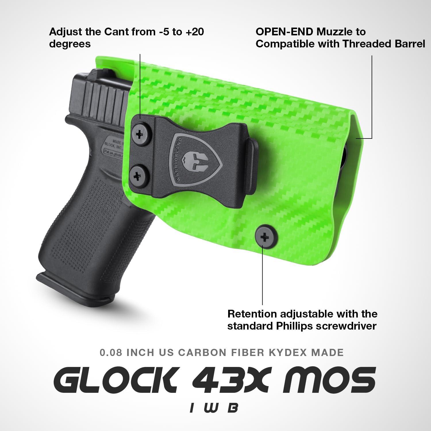 Glock 43/43X/MOS IWB Colorful Carbon Fiber Kydex Holsters| Right Hand | Warriorland WARRIORLAND