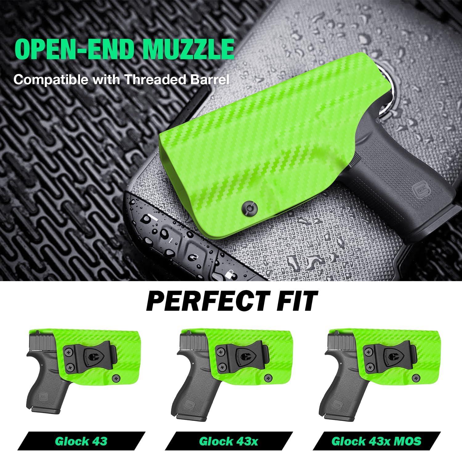 Glock 43/43X/MOS IWB Colorful Carbon Fiber Kydex Holsters| Right Hand | Warriorland WARRIORLAND