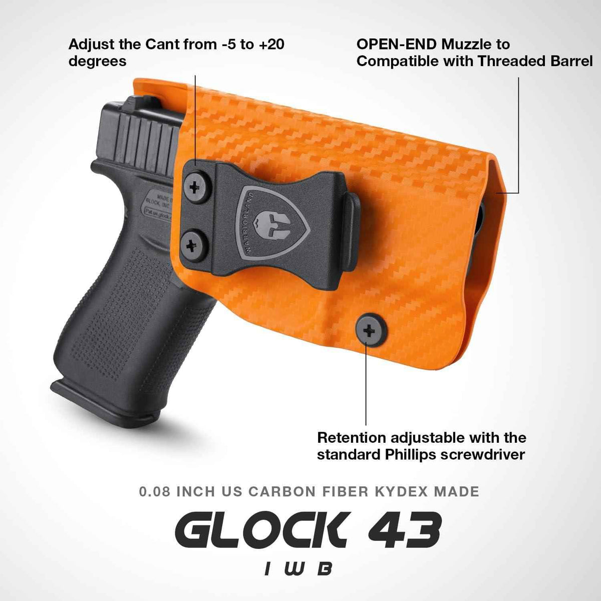 Glock 43/43X/MOS IWB Colorful Carbon Fiber Kydex Holsters| Right Hand | Warriorland