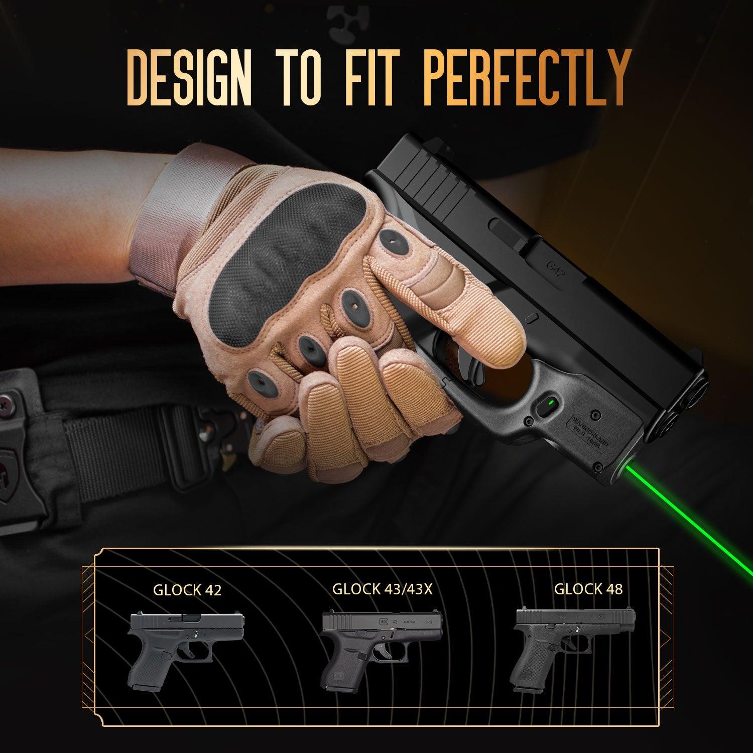 Green Laser Sight Tailored Fit G42 / G43 / G43X / G48, Ultra Compact G43 Beam Sight, Gun Sight with Ambidextrous On/Off Switch & Power Indicator, WLS-105G|WARRIORLAND WARRIORLAND