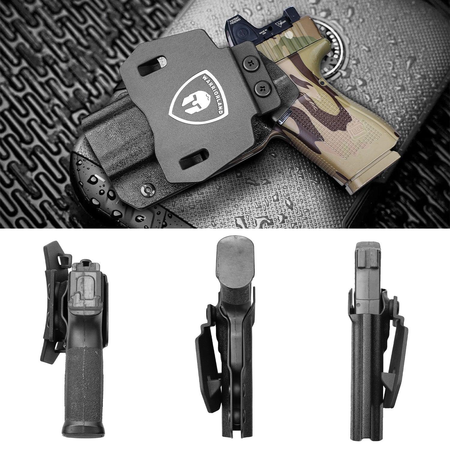 G23 Holster OWB Kydex Holster Optics Cut Fit G23 Gen 1-5 Pistol, Outside Waistband Open Carry G23 Gen 5 Holster with 1.75 Inch Paddle, Adj. Retention, Right Hand/Left Hand|WARRIORLAND WARRIORLAND