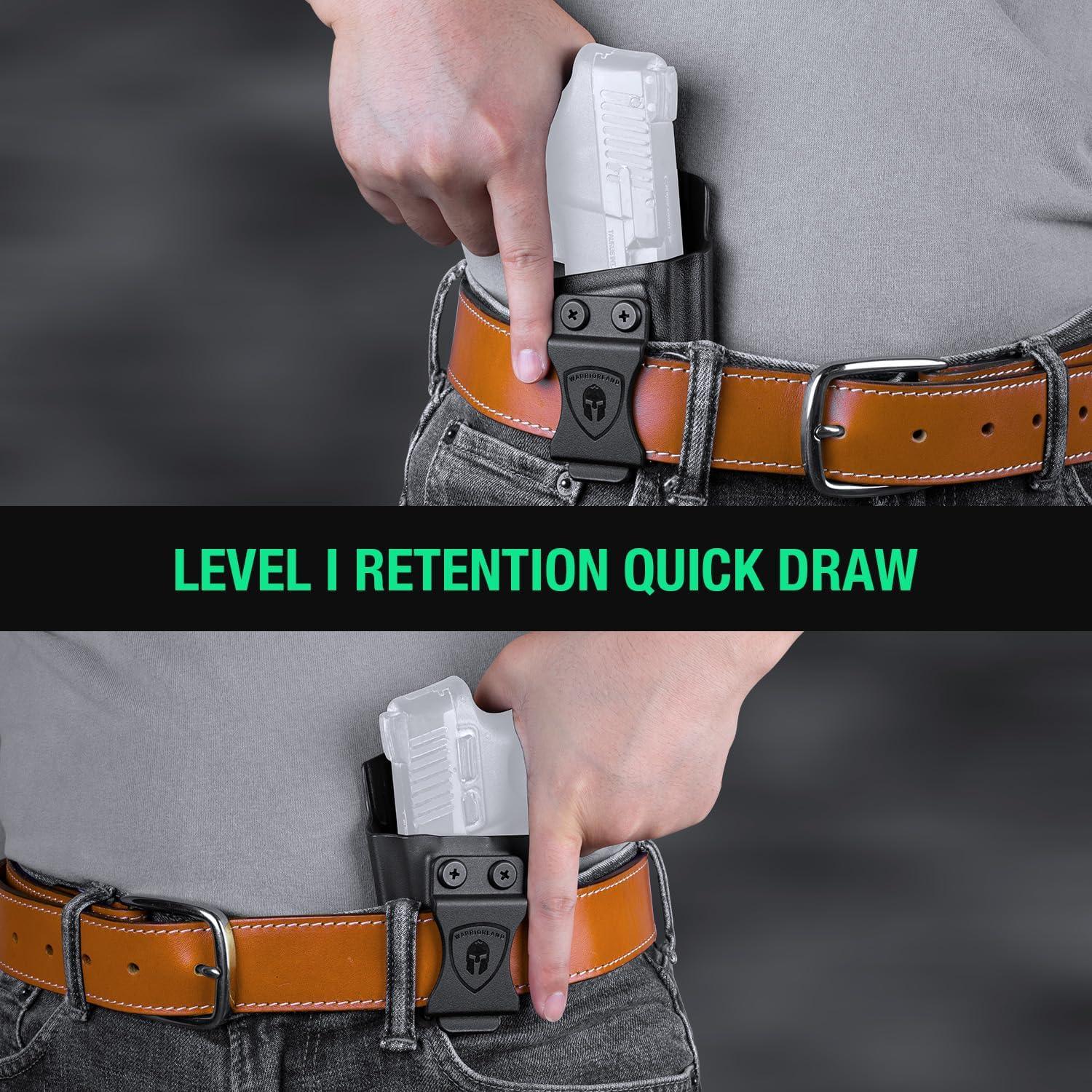 IWB Kydex Holster Custom Fit: Glock 17/19/34 Gen3-5、Glock 22/23/31/32 Gen 3-4、Glock 19/44/45,Adj. Cant & Retention, Right Hand|WARRIORLAND WARRIORLAND