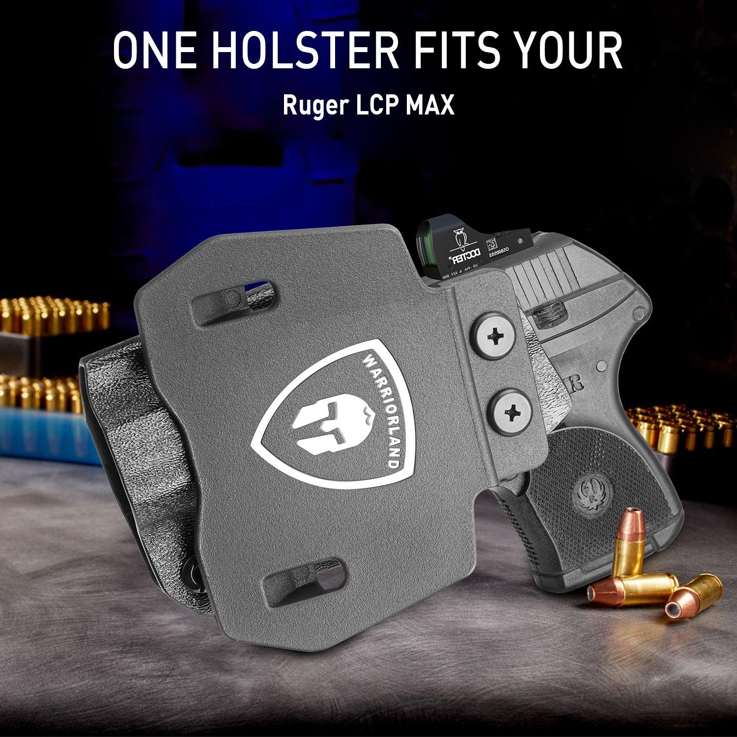 OWB Holster Optics Cut Fit Ruger LCP Max Pistol, Outside Waistband Open Carry Max .380 Holster with 1.75 Inch Paddle, Adj. Retention & Cant, Right Hand|WARRIORLAND WARRIORLAND