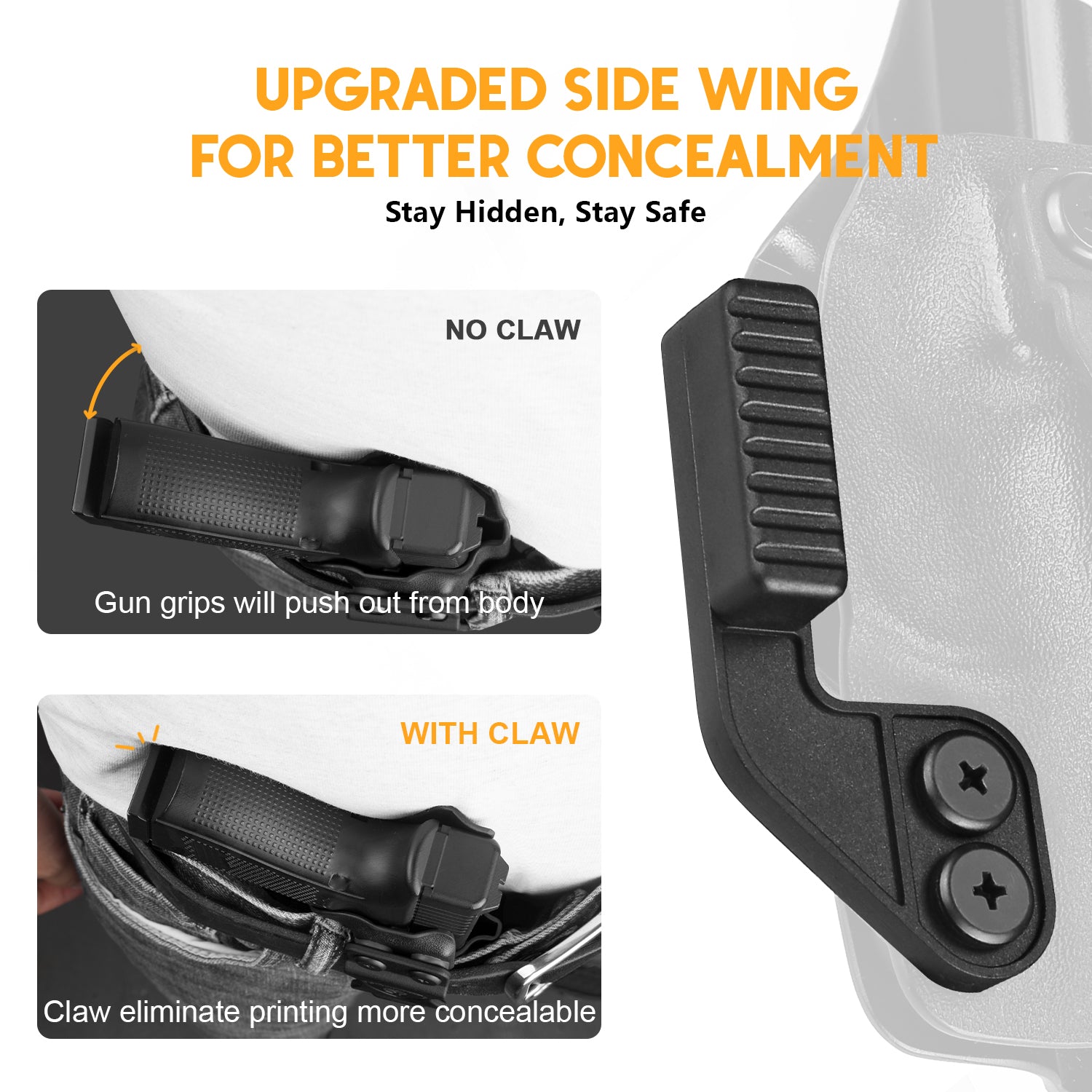 WARRIORLAND IWB Kydex Holster Compatible with S&W Bodyguard 2.0 โ Concealed Carry Holster with Optic Cut, Claw, Adjustable Cant, Audible Lock, Inside Waistband Carry, Right Hand Draw