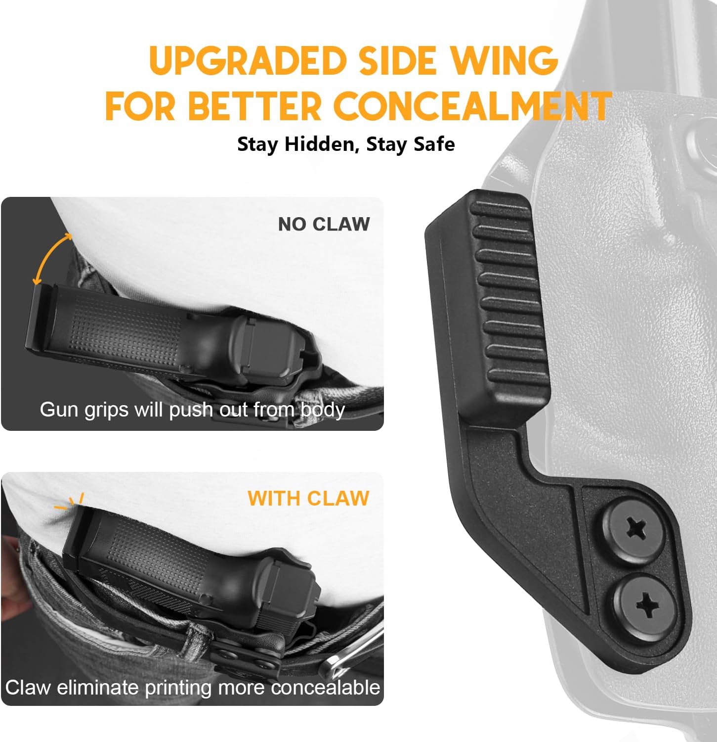 WARRIORLAND IWB Kydex Holster Compatible with Sig P365/ P365X/ P365XL/ P365 SAS, Inside Waistband Appendix Conceal Carry, with Claw & Adj. Retention & Cant, Right Hand