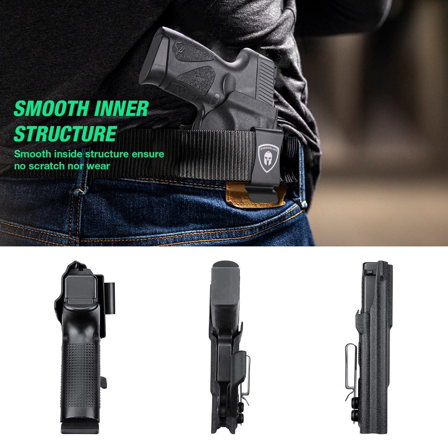Glock 19/19X IWB Holster with Claw, Metal Belt Clip Holster, 0.06 inch Kydex | Right/Left Hand WARRIORLAND