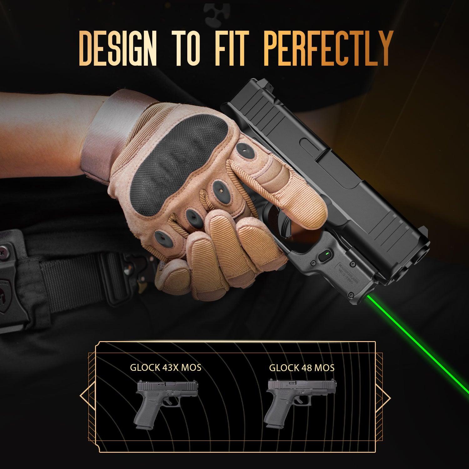Green Laser Sight Tailored Fit G43X MOS / 48 MOS, Ultra Compact G43X MOS Beam Sight, Gun Sight with Ambidextrous On/Off Switch & Power Indicator, WLS-100G|WARRIORLAND WARRIORLAND