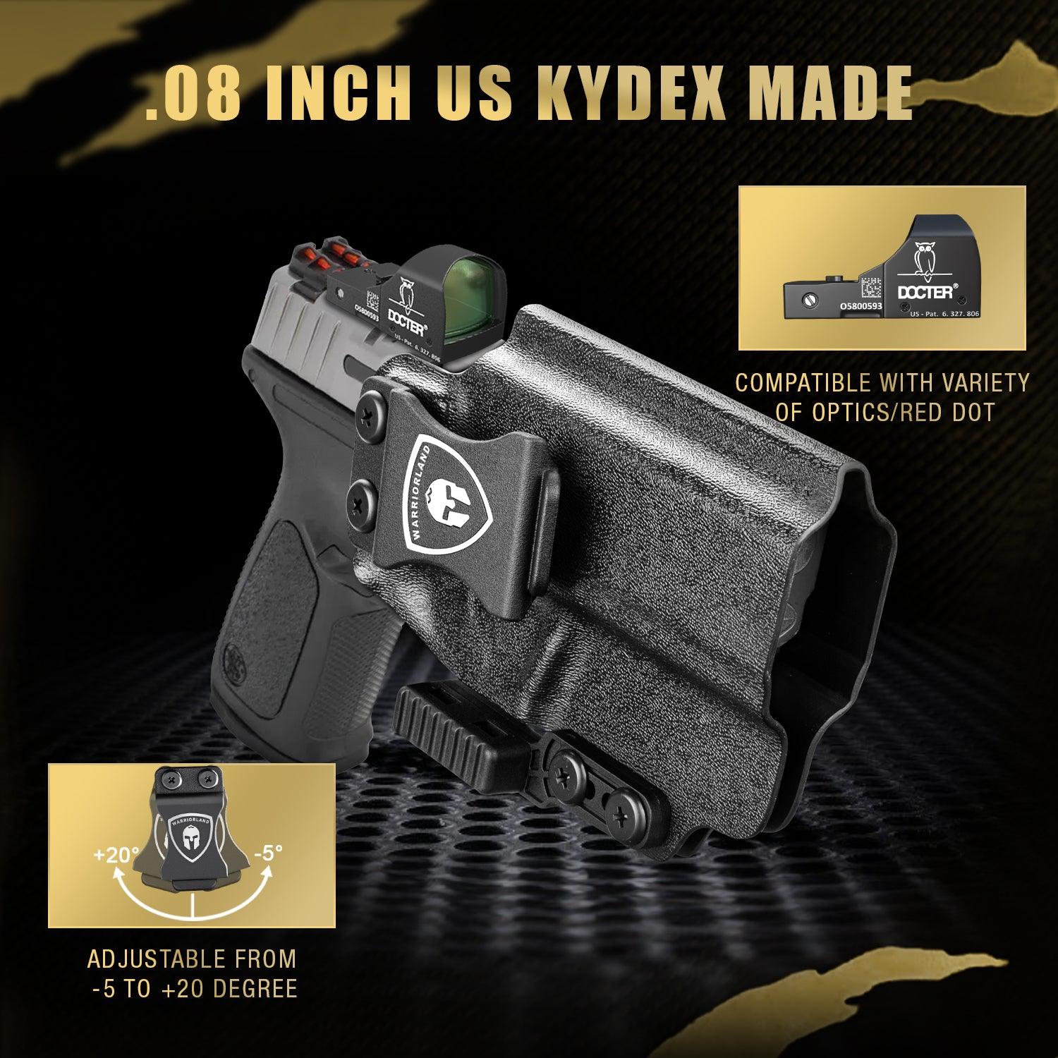 IWB Kydex Holster with Claw Attachment and Optic Cut Fit Smith & Wesson SD9VE & SD40VE Pistol, Inside Waistband Appendix Carry SD9 VE Holster, Adj. Cant & Retention, Right Hand|WARRIORLAND WARRIORLAND