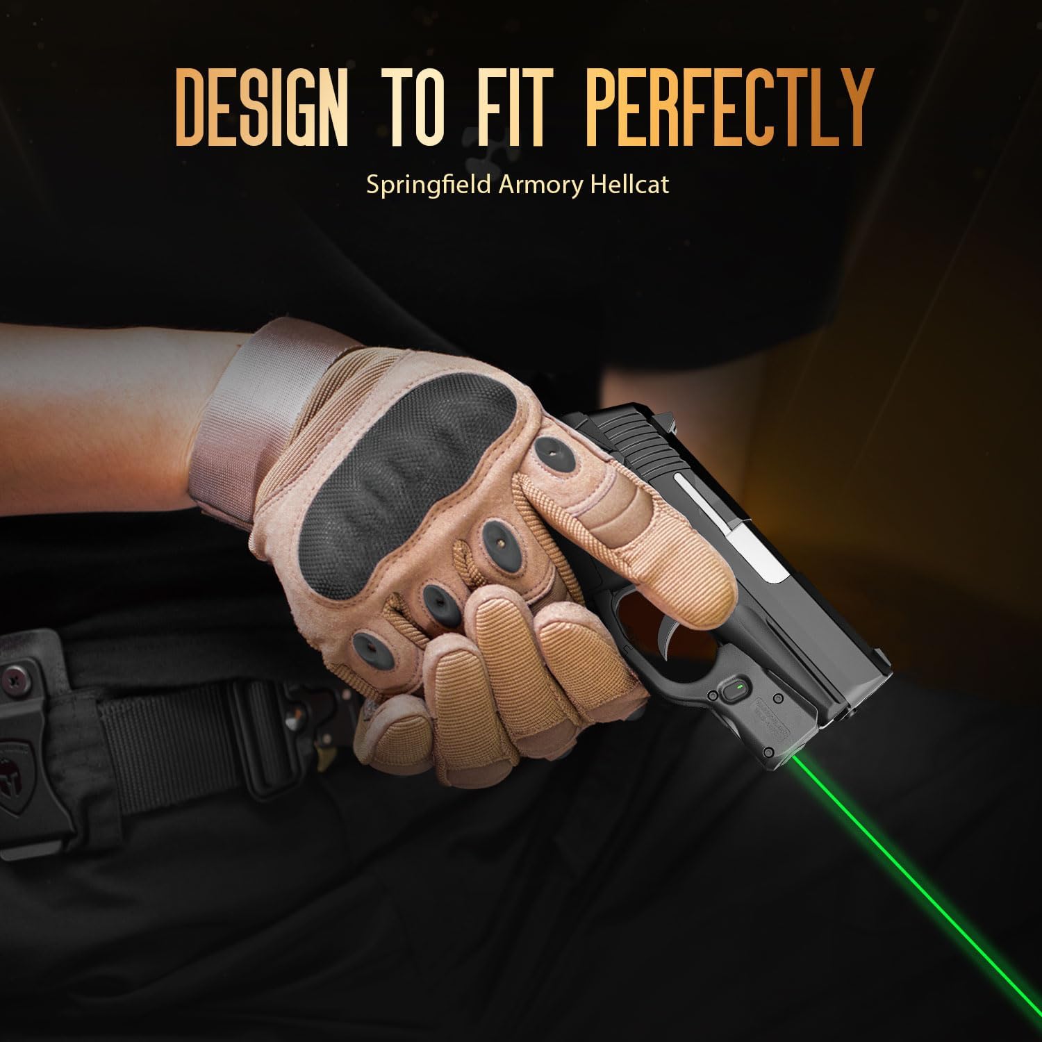 WARRIORLAND Kydex Holster for Gun with Green Laser Light Combo Fit for SCCY CPX1/CPX2 9mm Gen 1-2 Pistol, WLS-107G Laser Beam Sight with Power Indicator & Concealed Carry IWB Right-Hand Holster