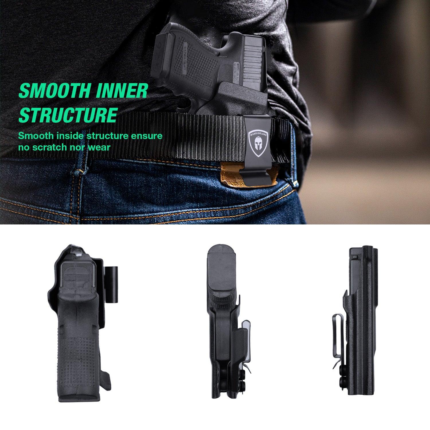 IWB Kydex Holster with Claw for Glock 26, Optic Ready Holster, Metal Belt Clip, 0.06 inch Kydex | Right/Left Hand WARRIORLAND