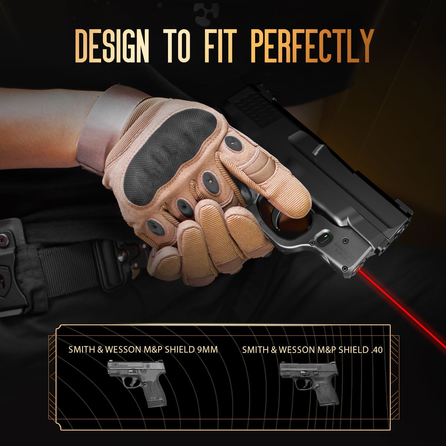 Red Laser Sight Tailored Fit M&P Shield 9mm/.40 Pistol (Not Fit M&P Shield Plus), Ultra Compact Shield 40 Beam Sight, Gun Sight with Ambidextrous On/Off Switch & Power Indicator, WLS-102|WARRIORLAND WARRIORLAND