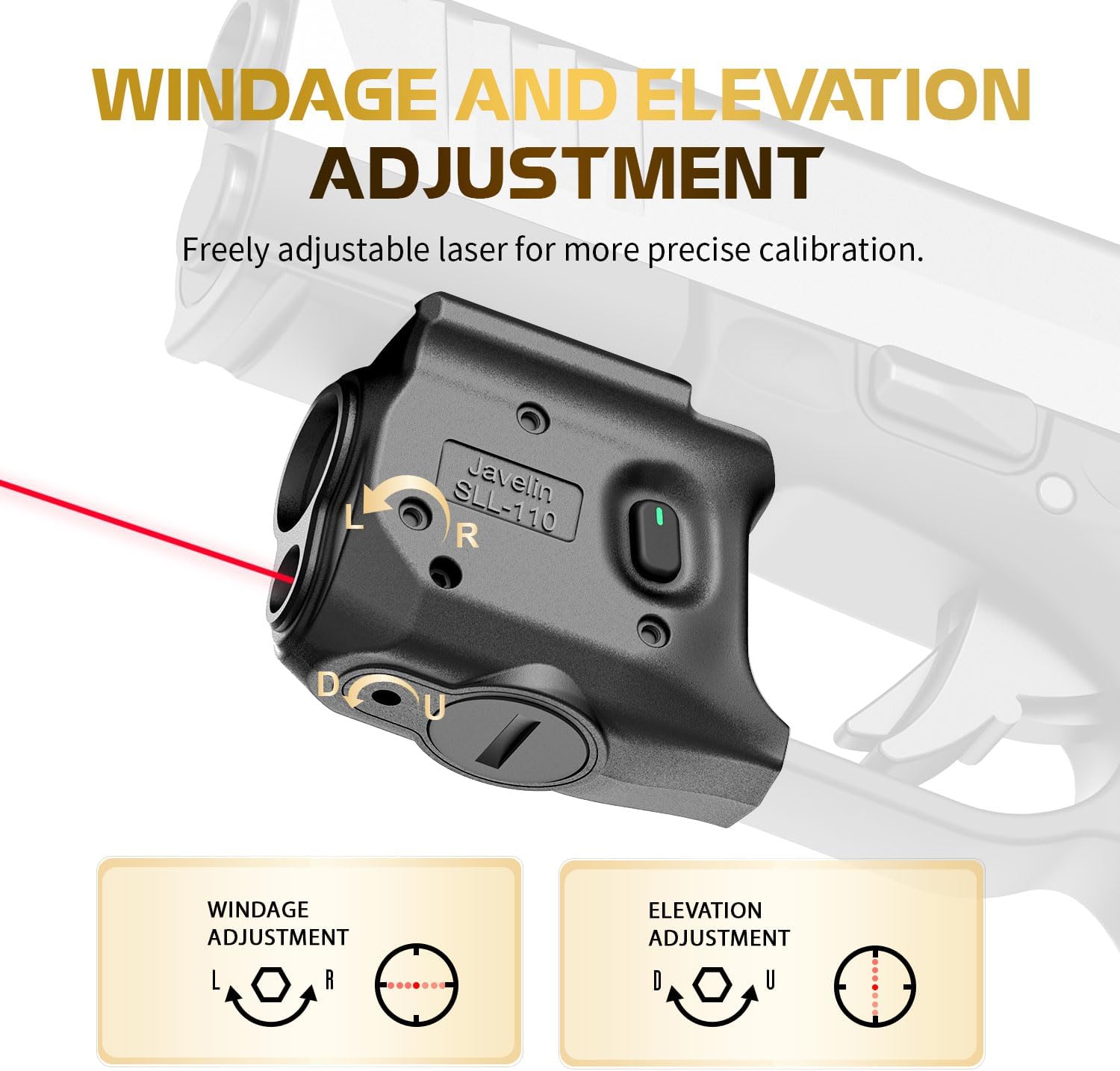 WARRIORLAND SLL-110 Pistol Light Laser – Fits Springfield Hellcat Pro | 150-Lumen Trigger Mounted Tactical Light with Red Laser, White LED, Power Indicator & 3 Modes (Strobe/Constant/Laser Only).