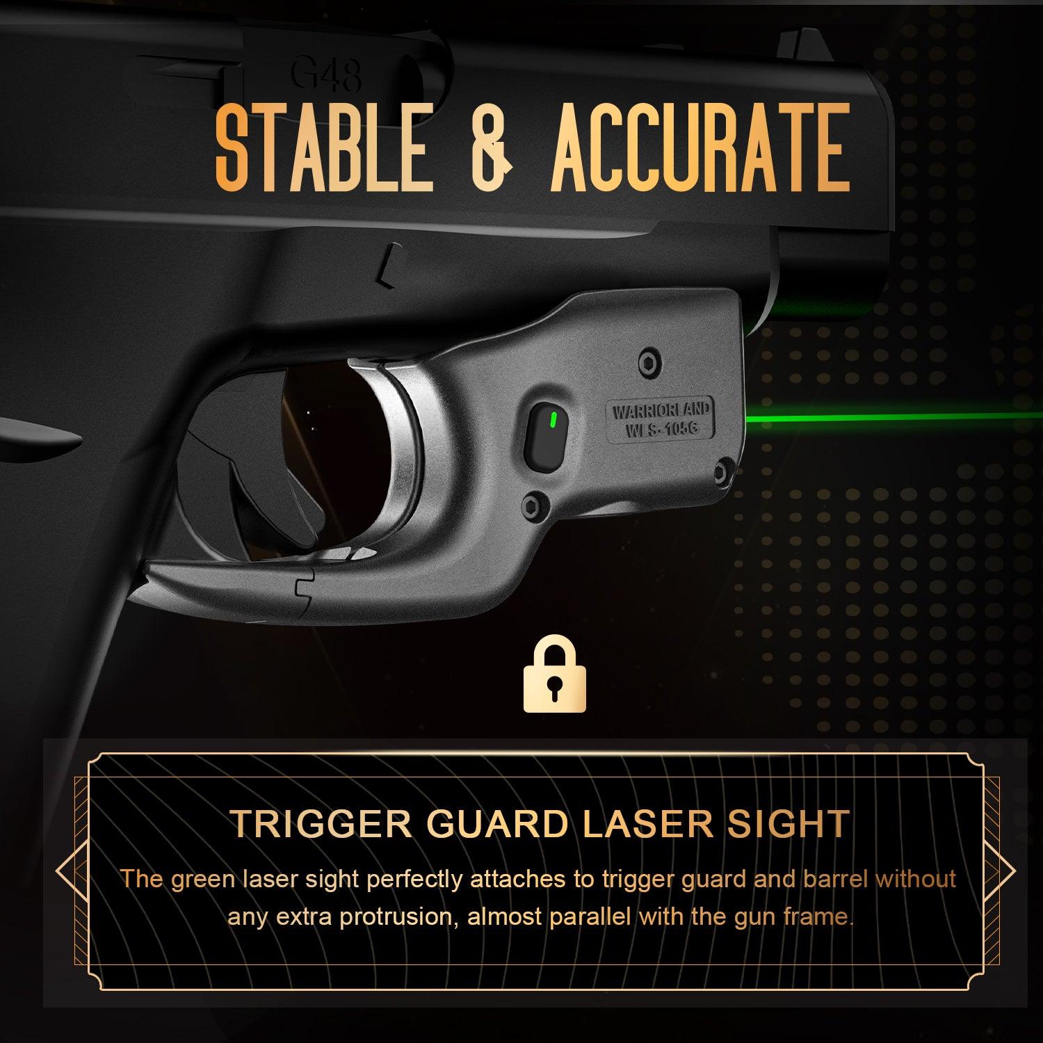 Green Laser Sight Designed to Fit Glock 48 with Holster Combo, Green Beam Sight with Power Indicator, Custom-Made IWB Kydex Holster Right Hand, WLS-105G w/ G48 Holster|WARRIORLAND WARRIORLAND