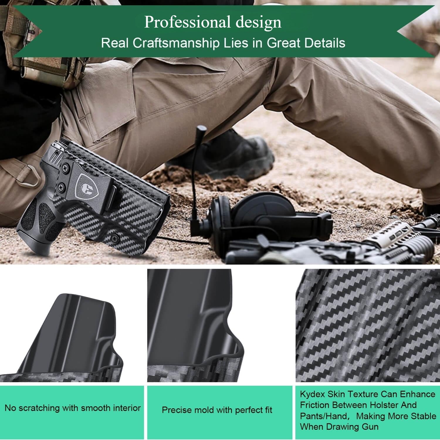 Carbon Fiber Kydex Holster for Taurus G2C G3C Millennium PT111 G2 PT140 9mm | WARRIORLAND WARRIORLAND