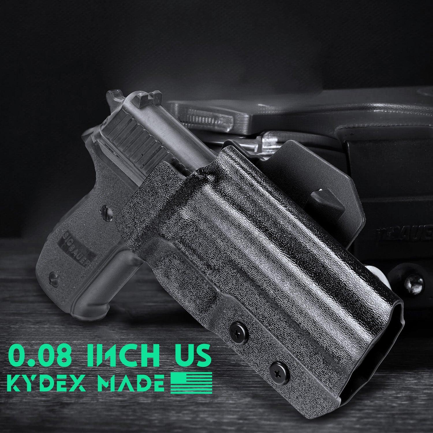 Sig P226 Holster OWB Kydex Holster Optics Cut: Sig Sauer P226 LEGION'' Pistol, Outside Waistband Open Carry P226 Holster with 1.75 Inch Paddle, Adj. Retention, Right Hand|WARRIORLAND WARRIORLAND
