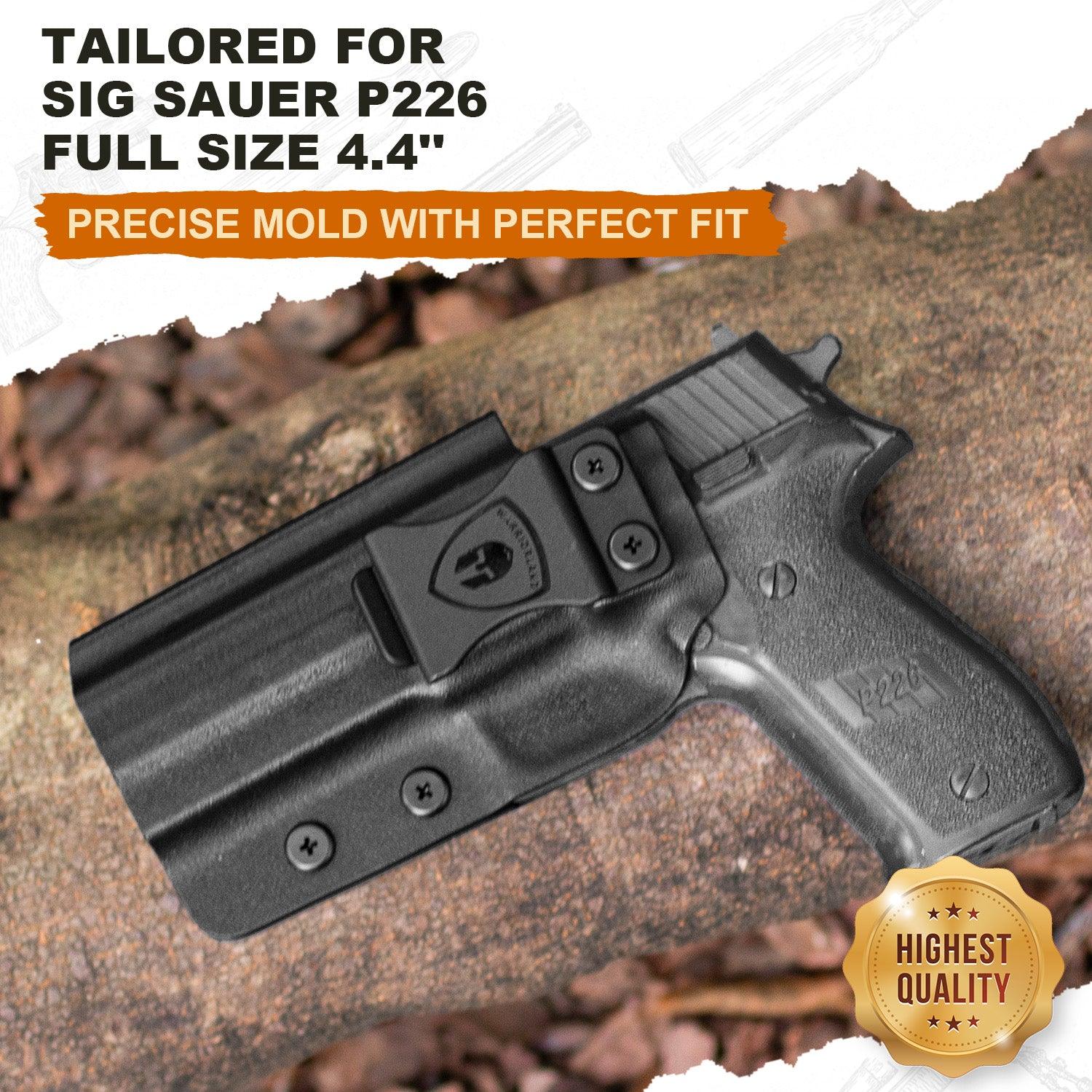 P226 Holster IWB Kydex Holster Optics Cut for P226 LEGION'' Barrel, Inside Waistband Appendix Concealed Carry Holster P226, Adj. Cant & Posi-Click Retention, Right Hand/Left Hand Optional WARRIORLAND