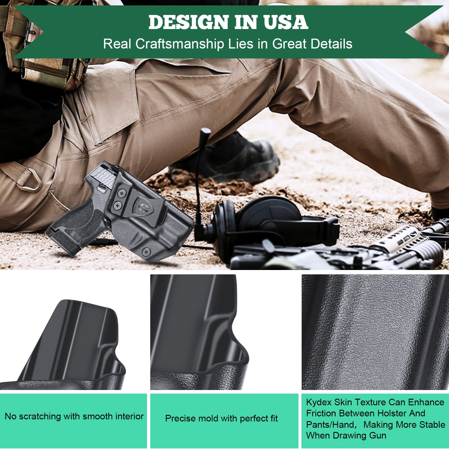 IWB Holster Fit M&P Shield 9mm &Smith & Wesson .40 3.1’’ M&P Shield M2.0 Compact Warriorland WARRIORLAND