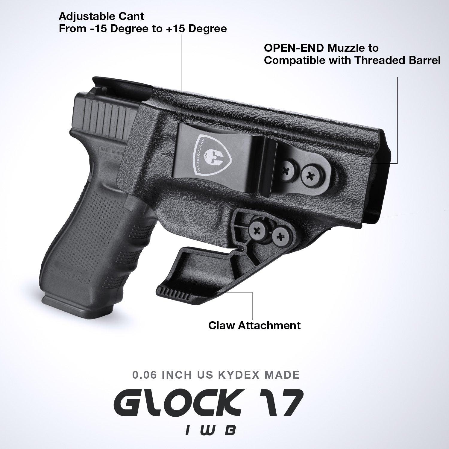 Glock 17 IWB Kydex Holster with Claw, Metal Belt Clip - Optic Ready, 0.06 inch Kydex | Right/Left Hand WARRIORLAND