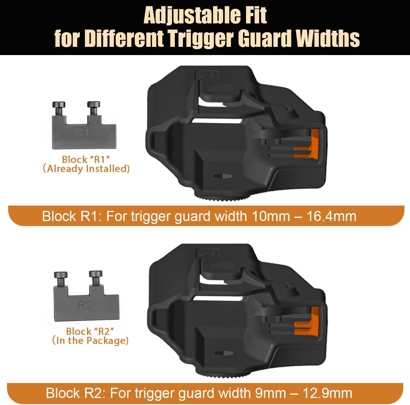 WARRIORLAND Universal OWB Gun Holster w/Optic Cut Ready – Fits Most Popular Compact to Full Size Handguns with 4”–5.3” Barrel – Level II Retention, 360° Adjustable Paddle for 1.5-2.0" Belt, Right Hand