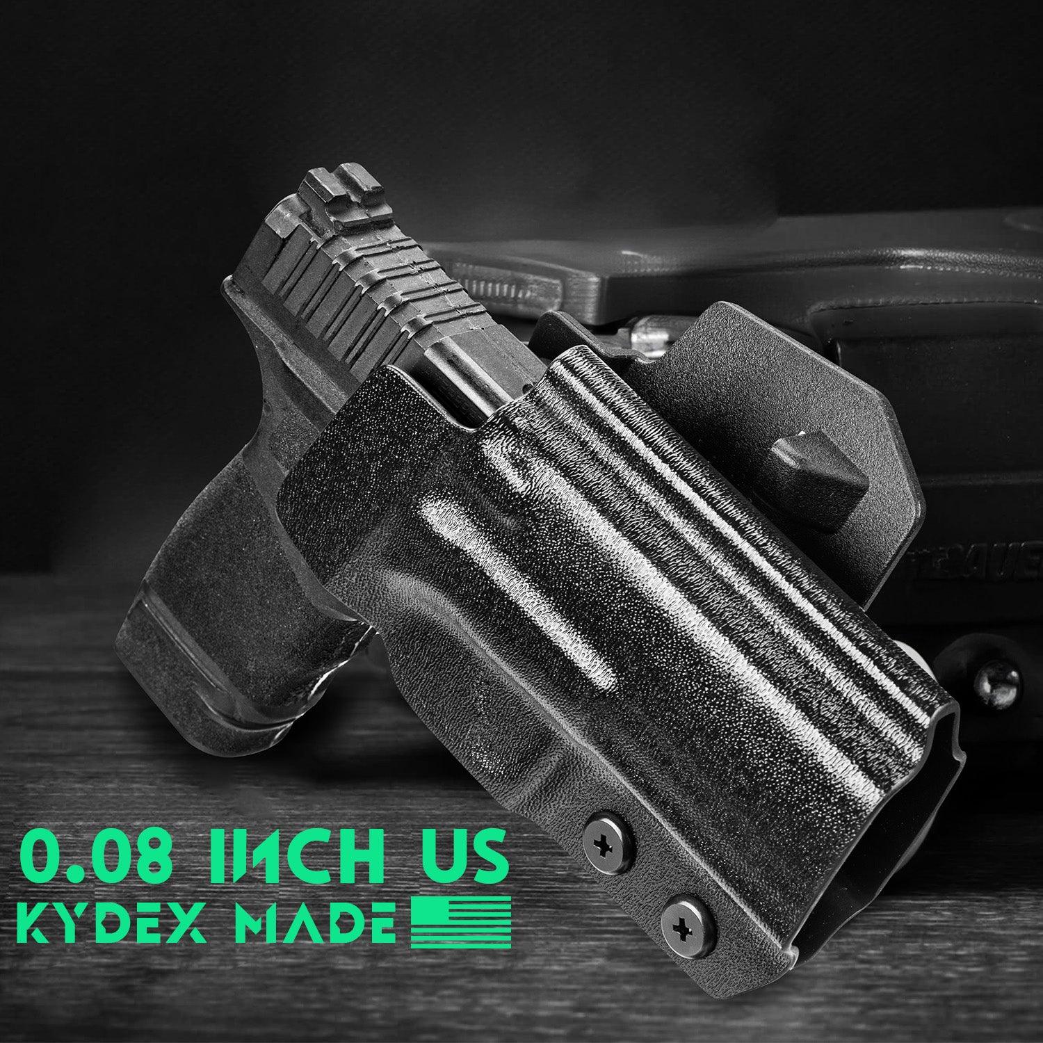 Hellcat Pro Holster OWB Kydex Holster Optics Cut: Springfield Armory Hellcat Pro & Hellcat Pro OSP Pistol, Outside Waistband Open Carry OSP Holster with 1.75 Inch Paddle, Adj. Retention & Cant, Right|WARRIORLAND WARRIORLAND